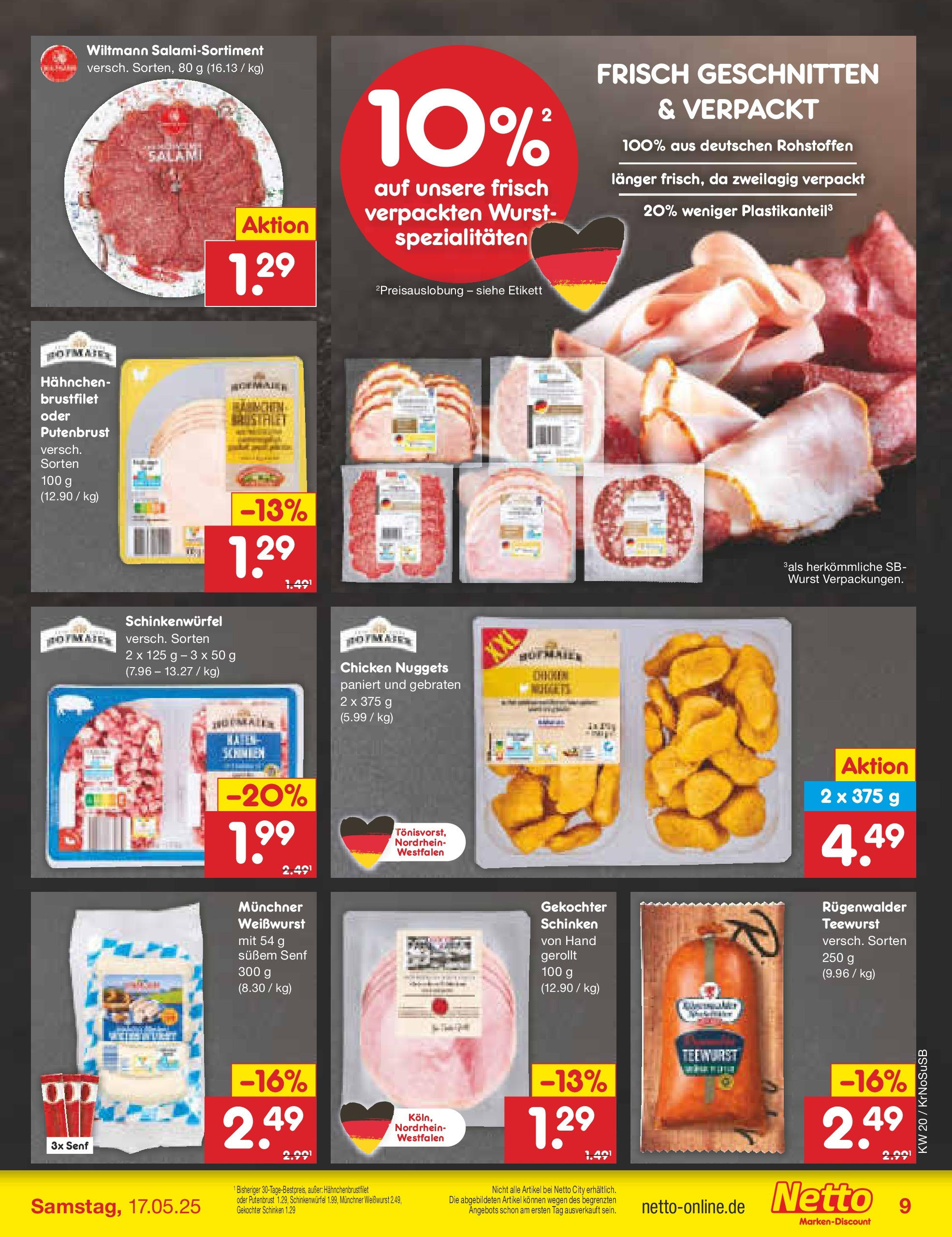 Netto Marken-Discount - Netto: Wochenangebote (ab 12.05.2025) » Angebote | Seite: 11 | Produkte: Weißwurst, Wurst, Salami, Schinken Netto Marken-Discount - Netto: Wochenangebote (ab 12.05.2025) » Angebote | Seite: 11 | Produkte: Weißwurst, Wurst, Salami, Schinken