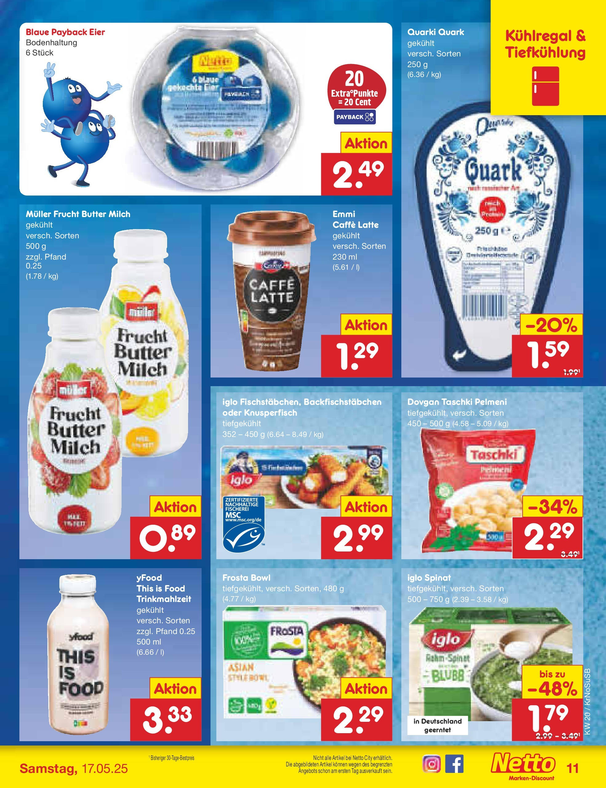 Netto Marken-Discount - Netto: Wochenangebote (ab 12.05.2025) » Angebote | Seite: 15 | Produkte: Quark, Eier, Frosta, YFood Netto Marken-Discount - Netto: Wochenangebote (ab 12.05.2025) » Angebote | Seite: 15 | Produkte: Quark, Eier, Frosta, YFood
