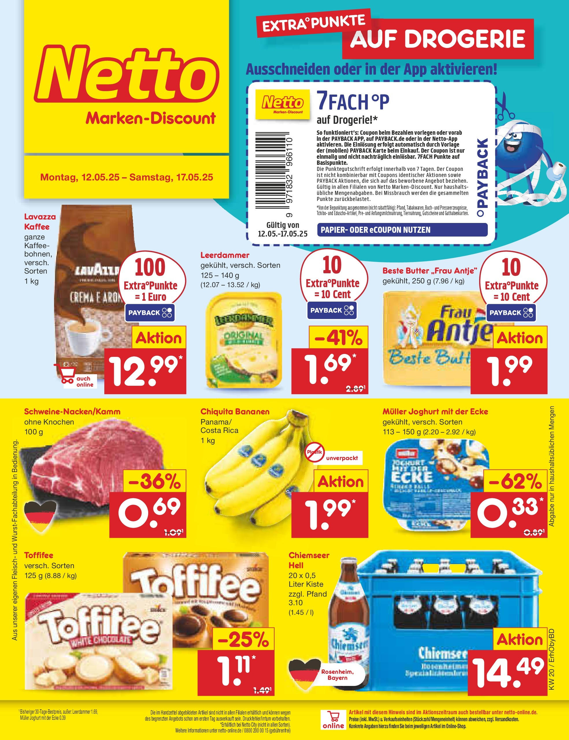 Netto Marken-Discount - Prospekt (ab 12.05.2025) » Angebote | Seite: 1 | Produkte: Lavazza, Joghurt, Leerdammer, Fleisch Netto Marken-Discount - Prospekt (ab 12.05.2025) » Angebote | Seite: 1 | Produkte: Lavazza, Joghurt, Leerdammer, Fleisch