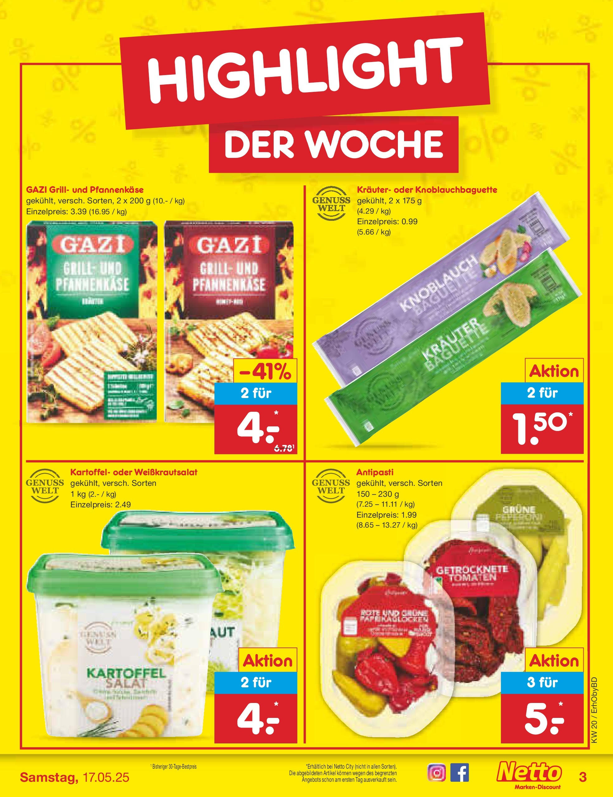 Netto Marken-Discount - Prospekt (ab 12.05.2025) » Angebote | Seite: 3 | Produkte: Baguette, Tomaten, Knoblauch, Salat Netto Marken-Discount - Prospekt (ab 12.05.2025) » Angebote | Seite: 3 | Produkte: Baguette, Tomaten, Knoblauch, Salat