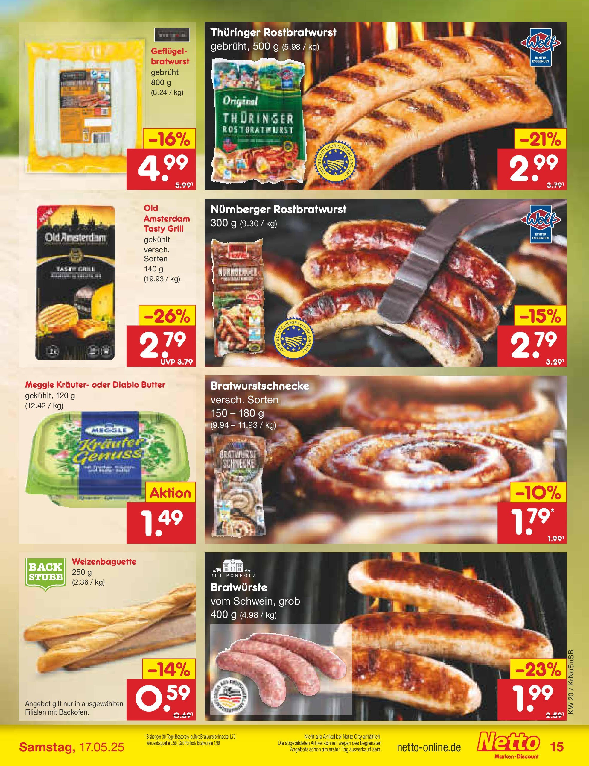 Netto Marken-Discount - Netto: Wochenangebote (ab 12.05.2025) » Angebote | Seite: 19 | Produkte: Grill, Butter, Bratwurst, Baguette Netto Marken-Discount - Netto: Wochenangebote (ab 12.05.2025) » Angebote | Seite: 19 | Produkte: Grill, Butter, Bratwurst, Baguette