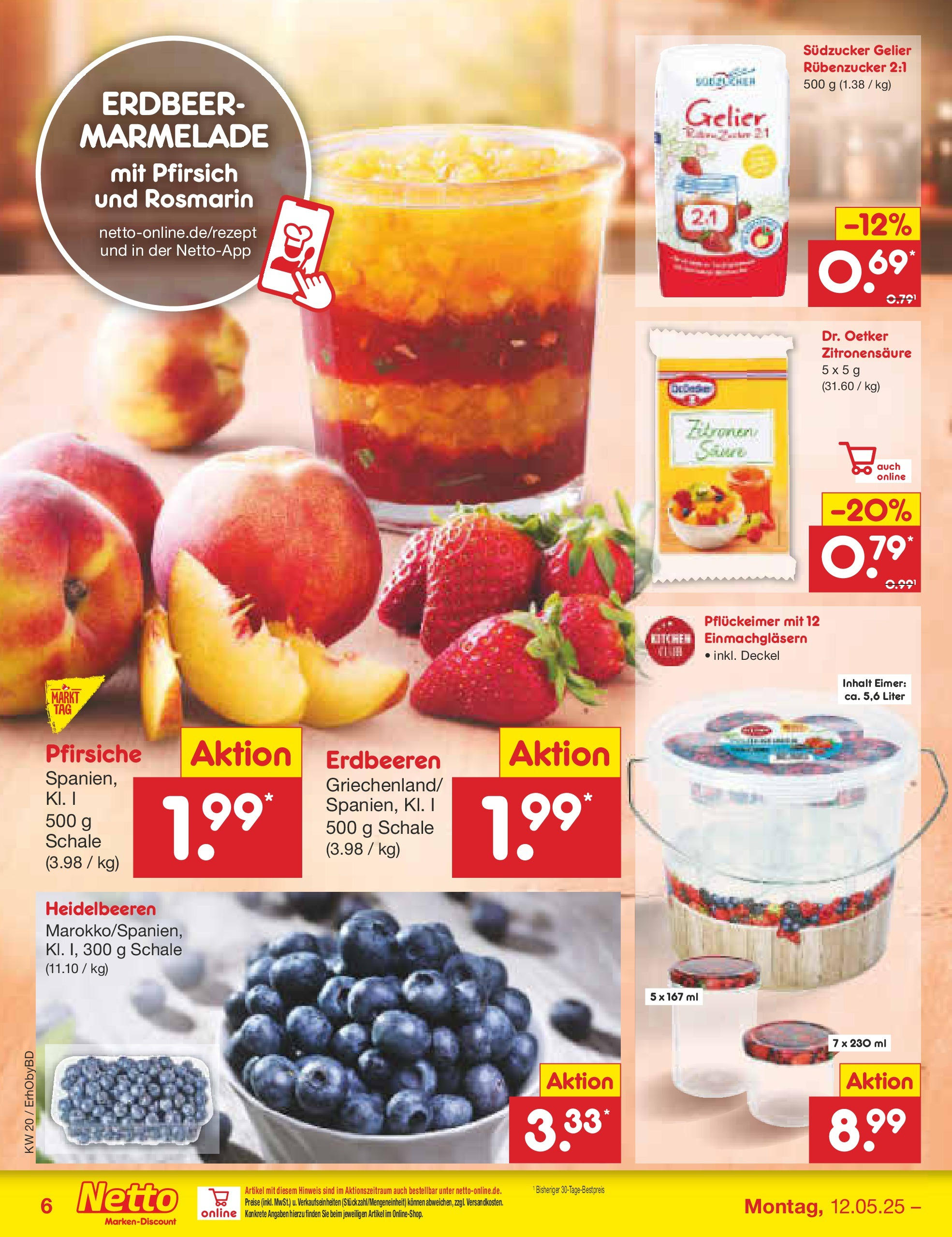 Netto Marken-Discount - Prospekt (ab 12.05.2025) » Angebote | Seite: 8 | Produkte: Heidelbeeren, Pfirsich, Erdbeeren, Zitronen Netto Marken-Discount - Prospekt (ab 12.05.2025) » Angebote | Seite: 8 | Produkte: Heidelbeeren, Pfirsich, Erdbeeren, Zitronen