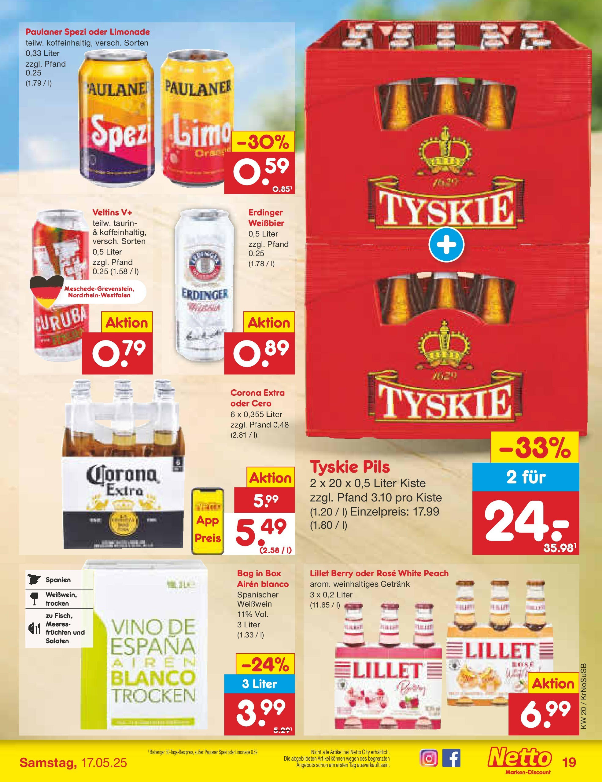 Netto Marken-Discount - Netto: Wochenangebote (ab 12.05.2025) » Angebote | Seite: 23 | Produkte: Tyskie, Paulaner spezi, Paulaner, Veltins Netto Marken-Discount - Netto: Wochenangebote (ab 12.05.2025) » Angebote | Seite: 23 | Produkte: Tyskie, Paulaner spezi, Paulaner, Veltins