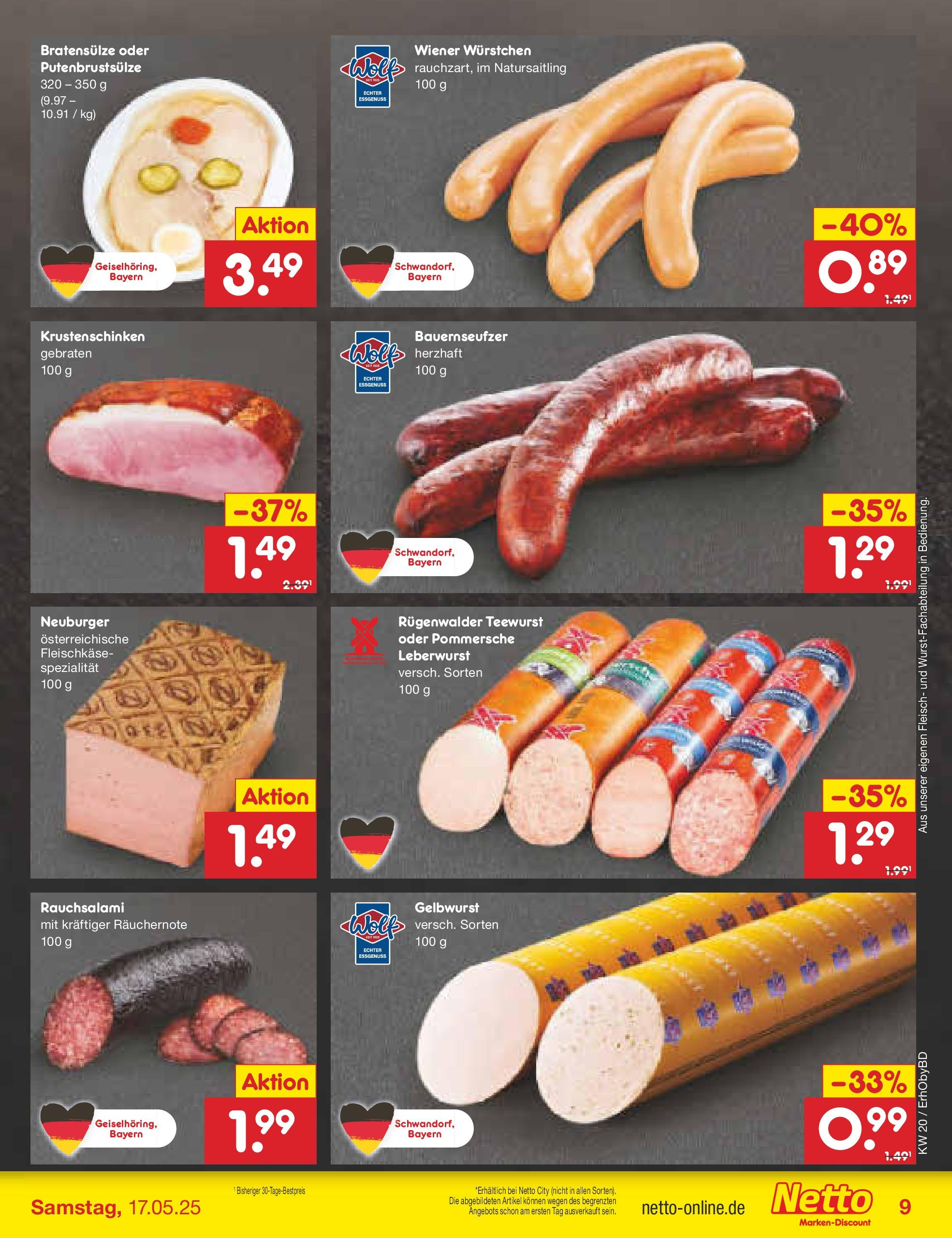 Netto Marken-Discount - Prospekt (ab 12.05.2025) » Angebote | Seite: 11 | Produkte: Wiener wurstchen, Salami, Fleisch Netto Marken-Discount - Prospekt (ab 12.05.2025) » Angebote | Seite: 11 | Produkte: Wiener wurstchen, Salami, Fleisch