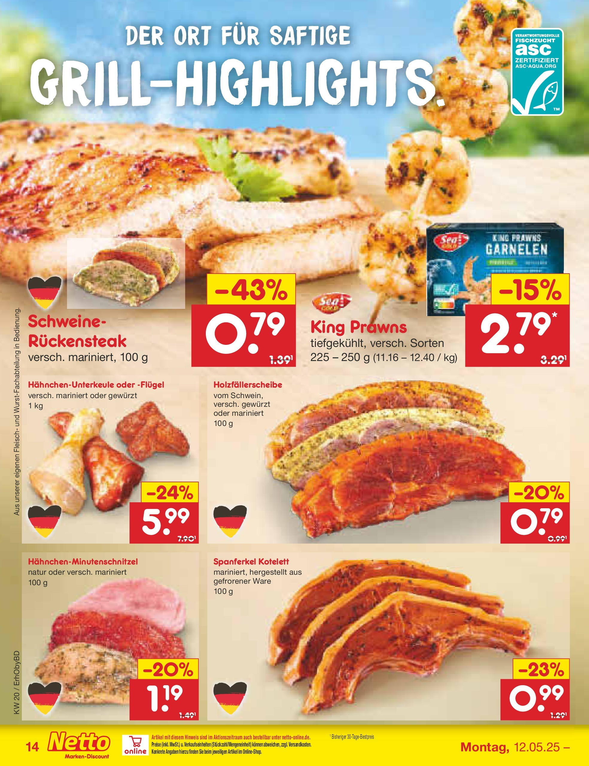 Netto Marken-Discount - Prospekt (ab 12.05.2025) » Angebote | Seite: 18 | Produkte: Garnelen, Fleisch Netto Marken-Discount - Prospekt (ab 12.05.2025) » Angebote | Seite: 18 | Produkte: Garnelen, Fleisch