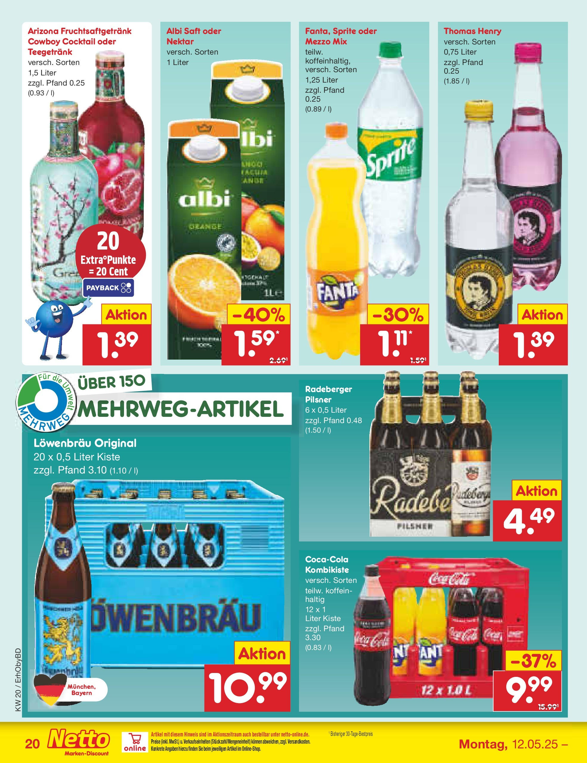 Netto Marken-Discount - Prospekt (ab 12.05.2025) » Angebote | Seite: 30 | Produkte: Mezzo mix, Fanta, Oder mezzo mix, Radeberger pilsner Netto Marken-Discount - Prospekt (ab 12.05.2025) » Angebote | Seite: 30 | Produkte: Mezzo mix, Fanta, Oder mezzo mix, Radeberger pilsner