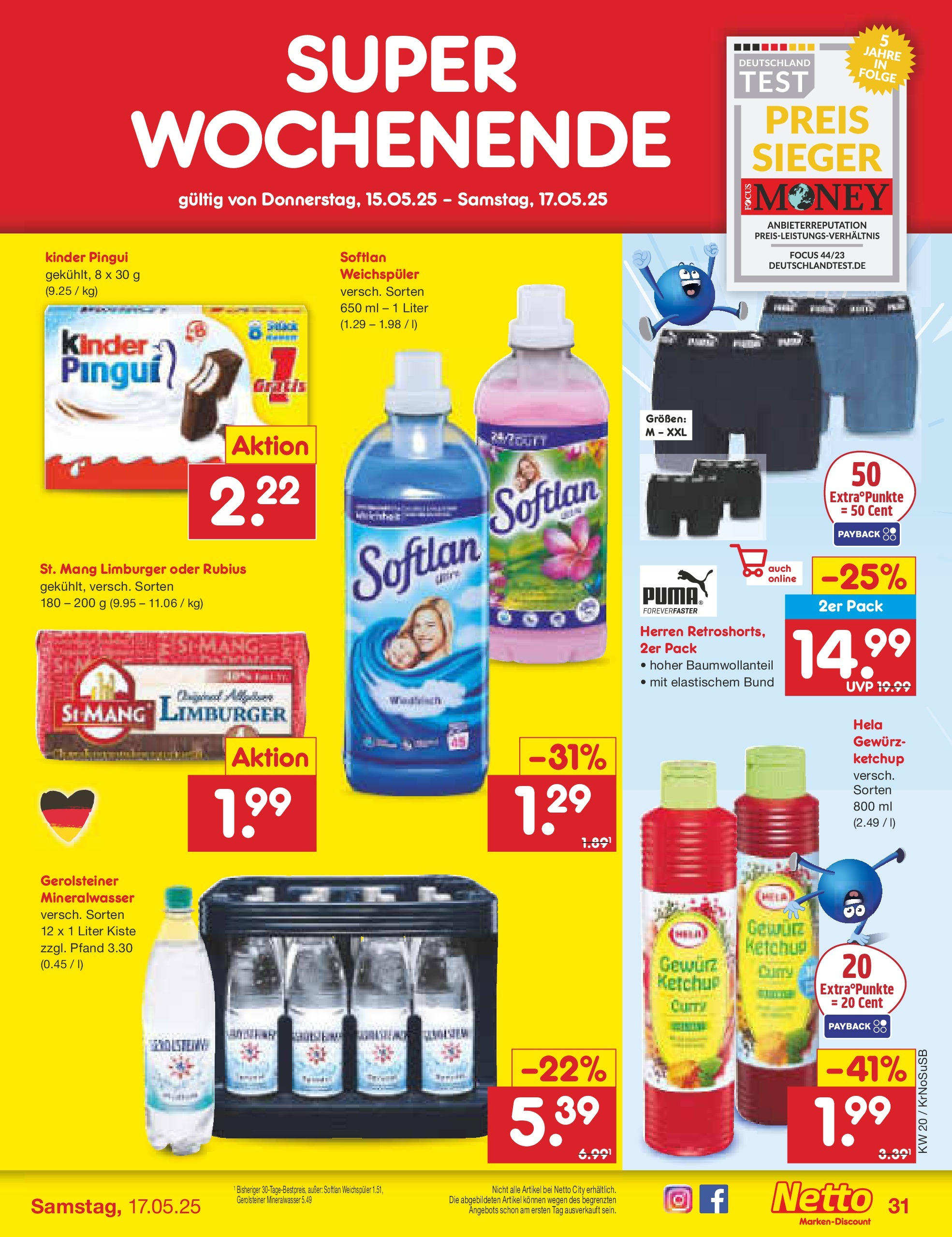 Netto Marken-Discount - Netto: Wochenangebote (ab 12.05.2025) » Angebote | Seite: 53 | Produkte: Mineralwasser, Weichspüler, Ketchup, Gerolsteiner Netto Marken-Discount - Netto: Wochenangebote (ab 12.05.2025) » Angebote | Seite: 53 | Produkte: Mineralwasser, Weichspüler, Ketchup, Gerolsteiner