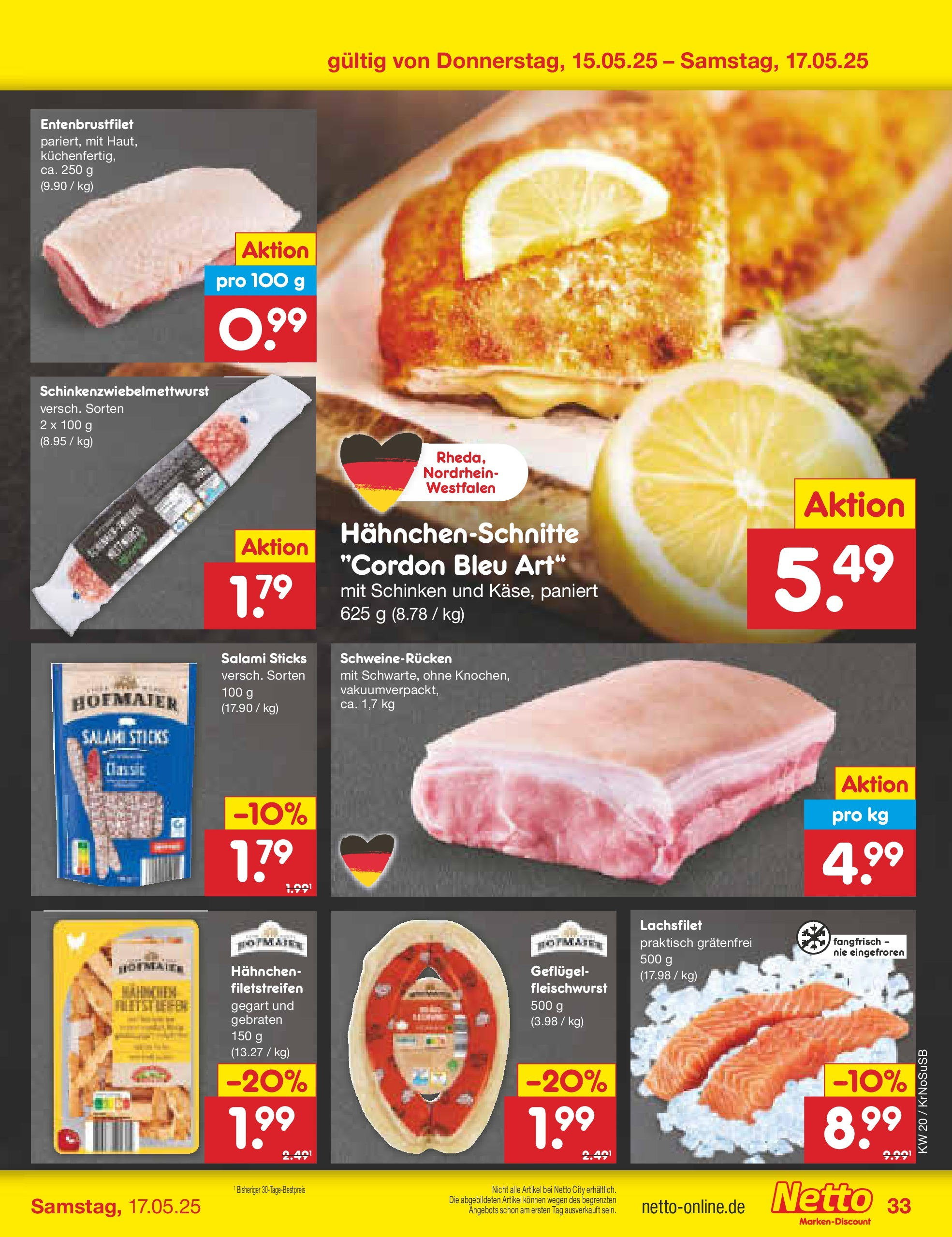 Netto Marken-Discount - Netto: Wochenangebote (ab 12.05.2025) » Angebote | Seite: 55 | Produkte: Hahnchen, Schweinerucken, Salami, Schinken Netto Marken-Discount - Netto: Wochenangebote (ab 12.05.2025) » Angebote | Seite: 55 | Produkte: Hahnchen, Schweinerucken, Salami, Schinken