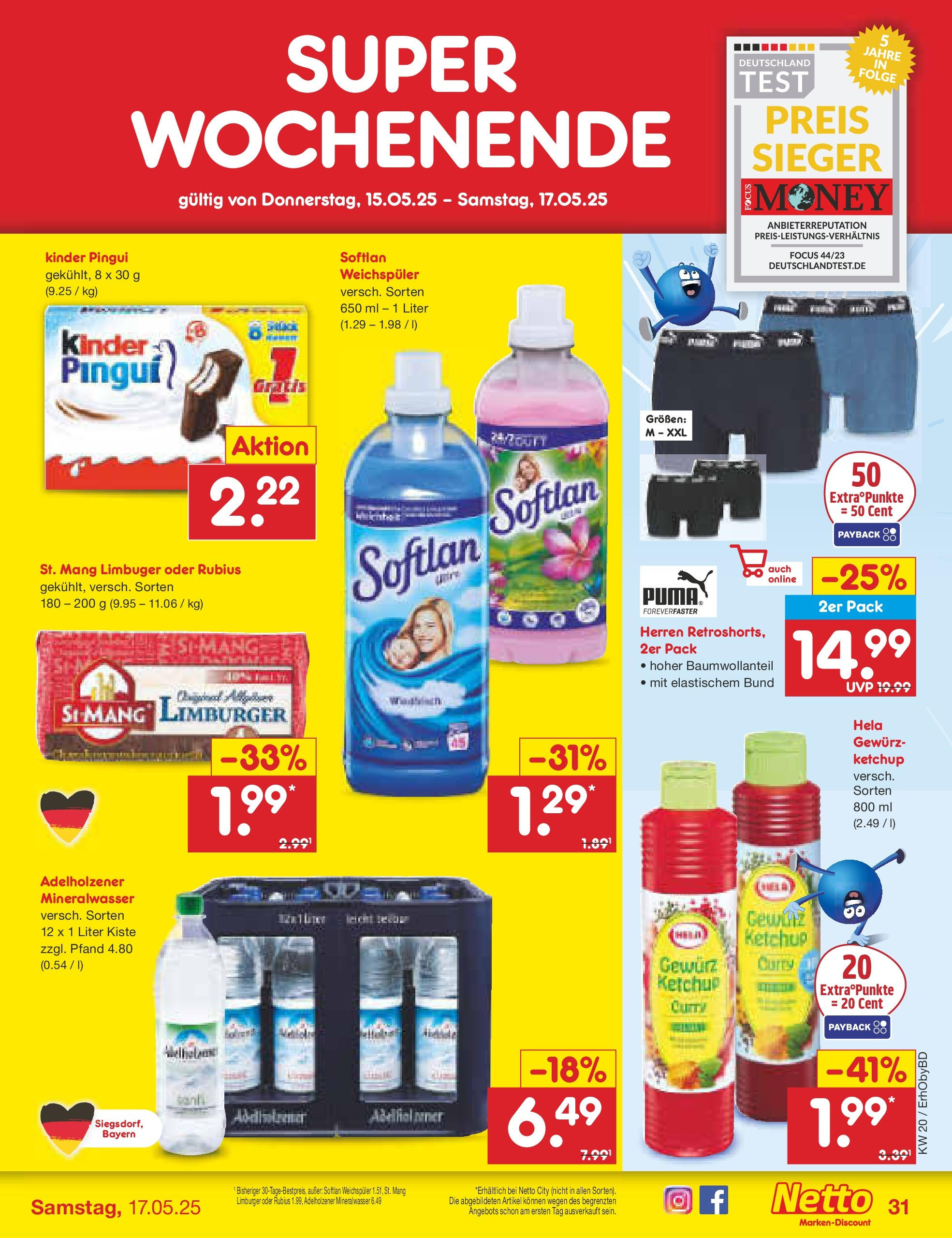 Netto Marken-Discount - Prospekt (ab 12.05.2025) » Angebote | Seite: 53 | Produkte: Adelholzener, Mineralwasser, Weichspüler, Ketchup Netto Marken-Discount - Prospekt (ab 12.05.2025) » Angebote | Seite: 53 | Produkte: Adelholzener, Mineralwasser, Weichspüler, Ketchup