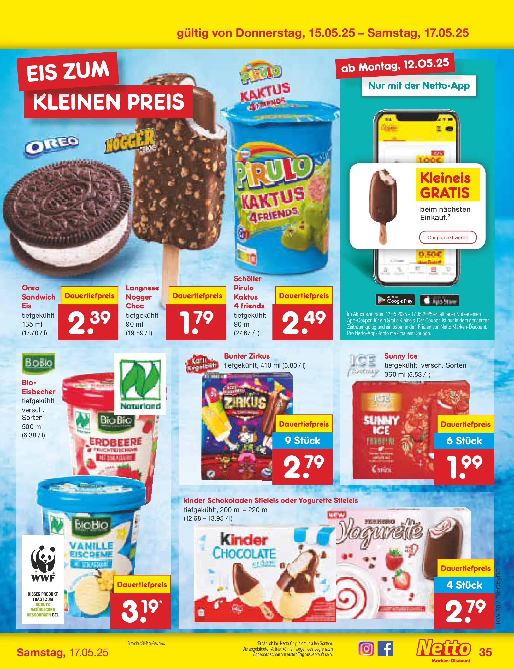 Netto Marken-Discount - Prospekt (ab 12.05.2025) » Angebote | Seite: 57 | Produkte: Langnese, Yogurette, Eiscreme, Eis Netto Marken-Discount - Prospekt (ab 12.05.2025) » Angebote | Seite: 57 | Produkte: Langnese, Yogurette, Eiscreme, Eis