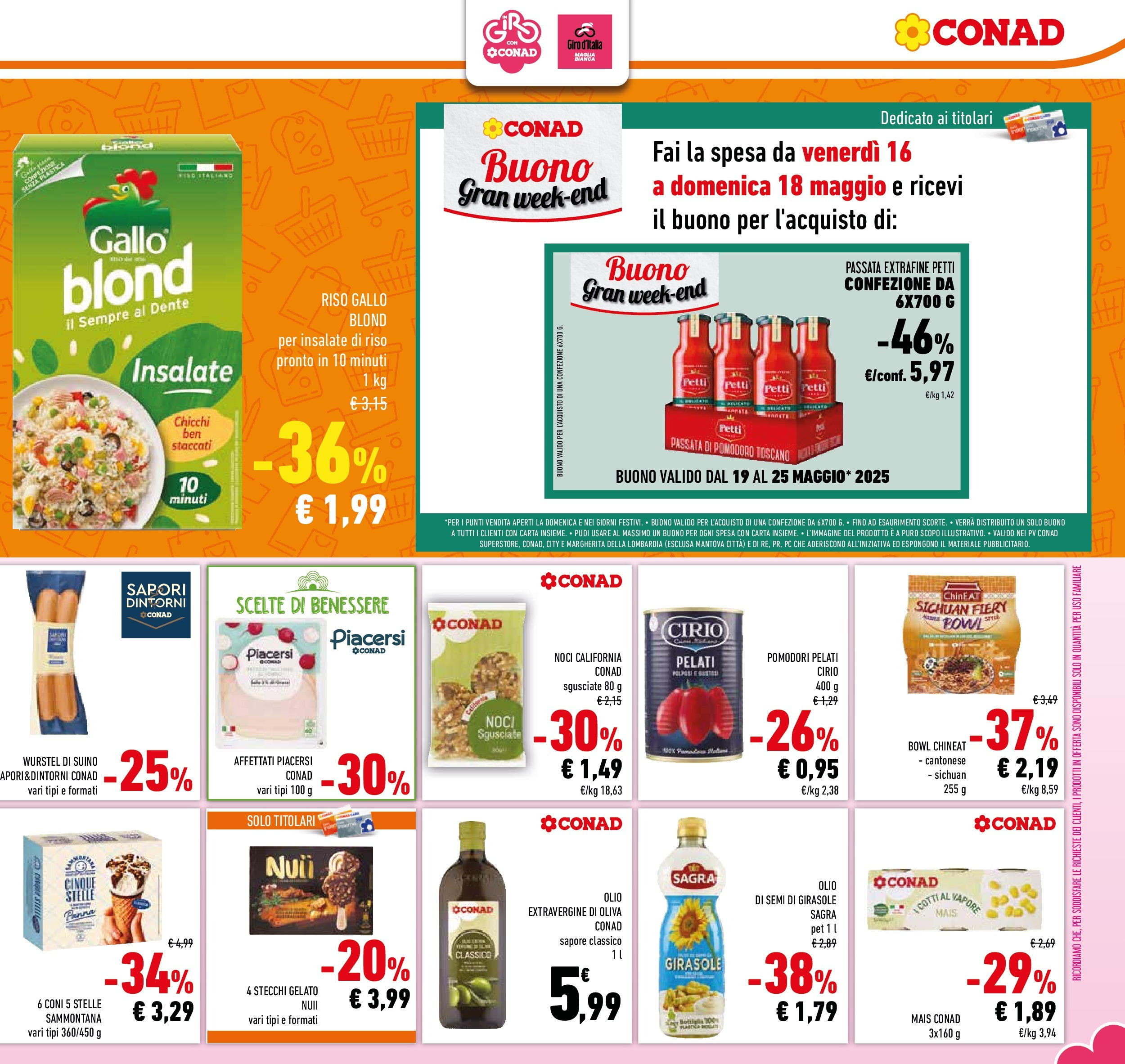 Prossimo volantino Conad dal 06/05/2025 ⏳ Anteprima | Pagina: 13 | Prodotti: Pomodori, Noci, PC, Olio di semi di girasole Prossimo volantino Conad dal 06/05/2025 > Anteprima | Pagina: 13 | Prodotti: Pomodori, Noci, PC, Olio di semi di girasole