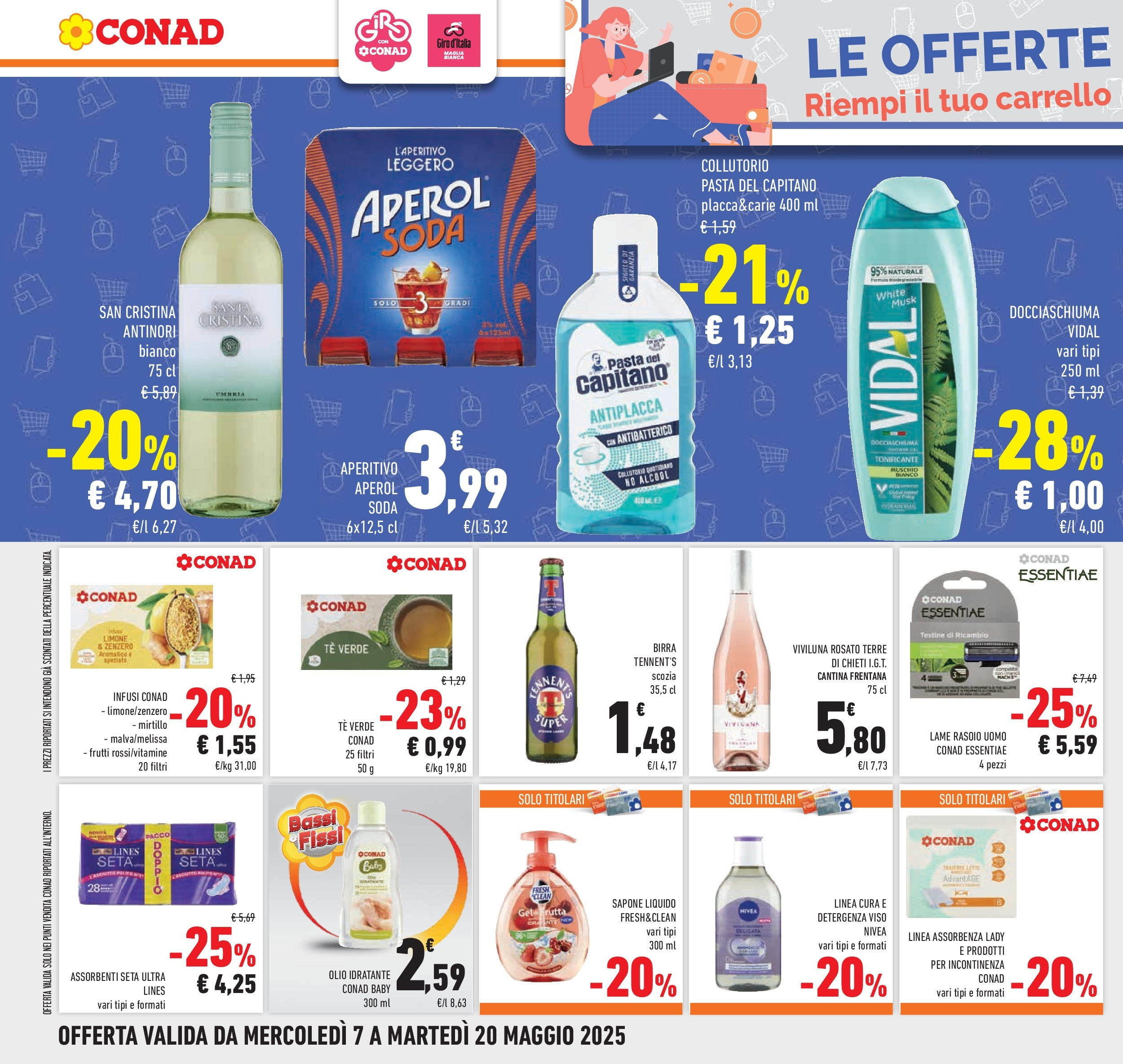 Prossimo volantino Conad dal 06/05/2025 ⏳ Anteprima | Pagina: 22 | Prodotti: Birra, Collutorio, Tè, Carrello Prossimo volantino Conad dal 06/05/2025 > Anteprima | Pagina: 22 | Prodotti: Birra, Collutorio, Tè, Carrello