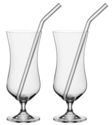 Novel Cocktailgläser 2er-Set mit Trinkhalm