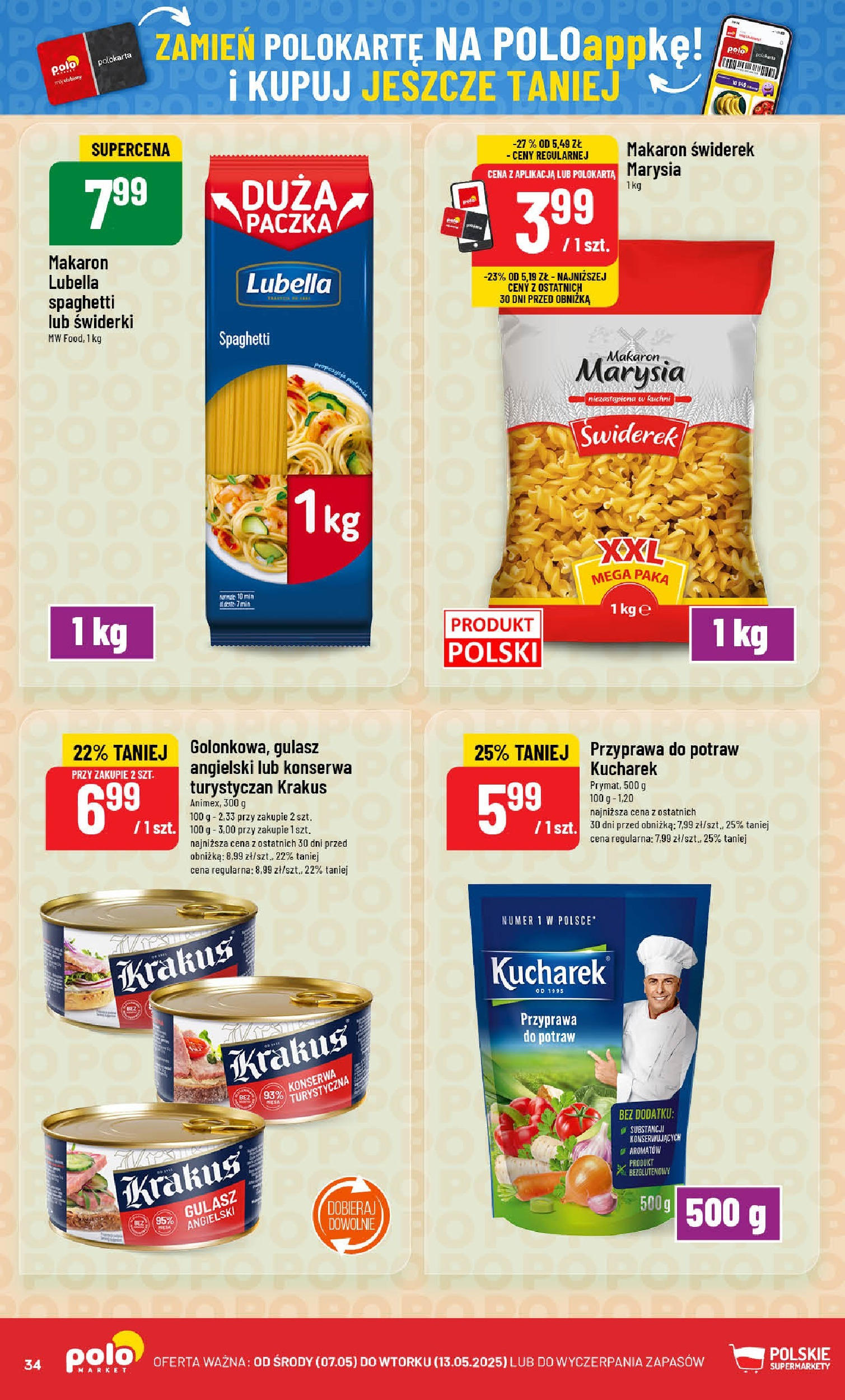 POLOmarket gazetka od jutra (07.05.2025) | Nowa PDF | Strona: 34 | Produkty: Gulasz angielski, Makaron, Gulasz POLOmarket gazetka od jutra (07.05.2025) - Nowa PDF | Strona: 34 | Produkty: Gulasz angielski, Makaron, Gulasz