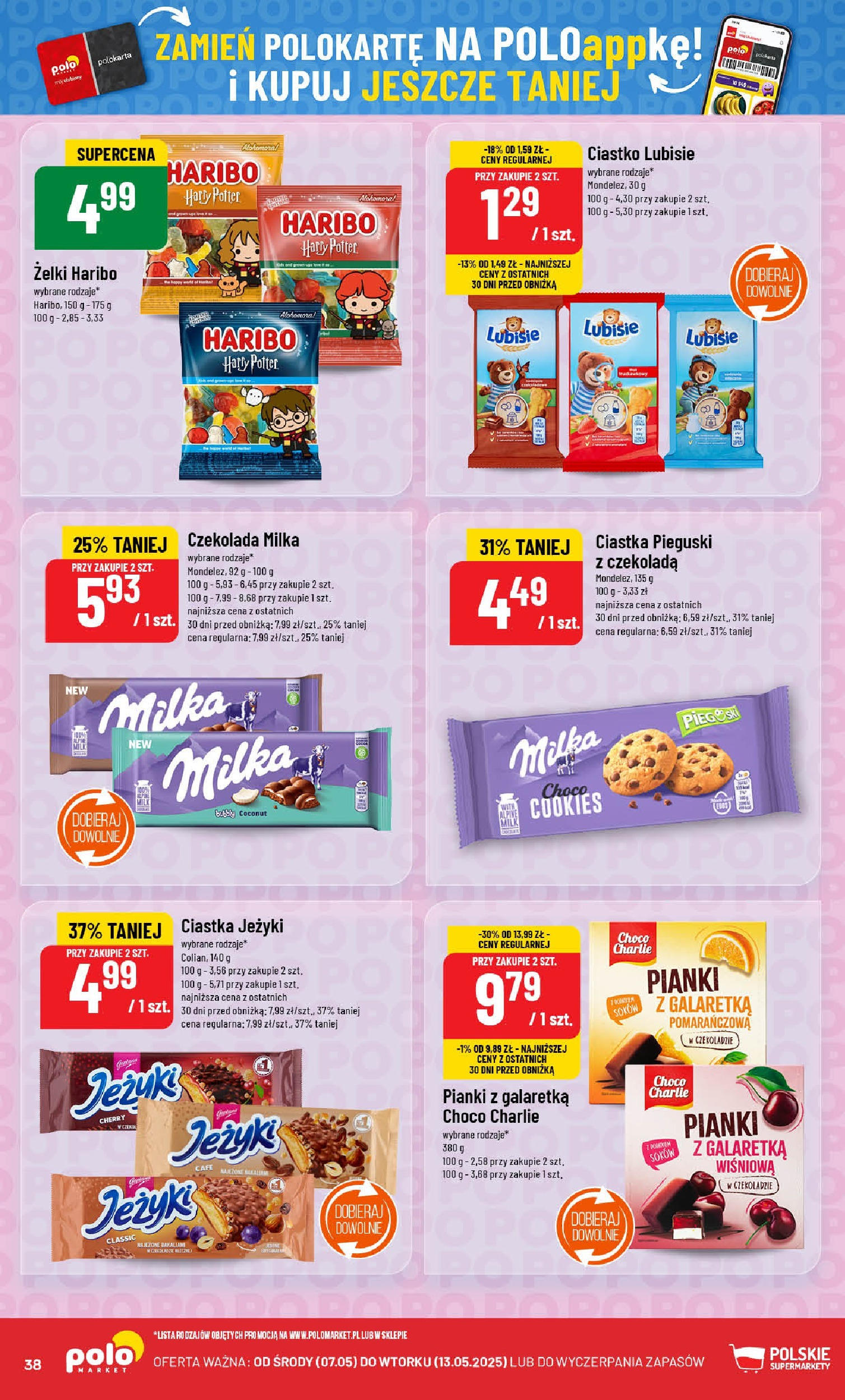 POLOmarket gazetka od jutra (07.05.2025) | Nowa PDF | Strona: 38 | Produkty: Milka, 呕elki, Czekolada, Ciastka POLOmarket gazetka od jutra (07.05.2025) - Nowa PDF | Strona: 38 | Produkty: Milka, 呕elki, Czekolada, Ciastka