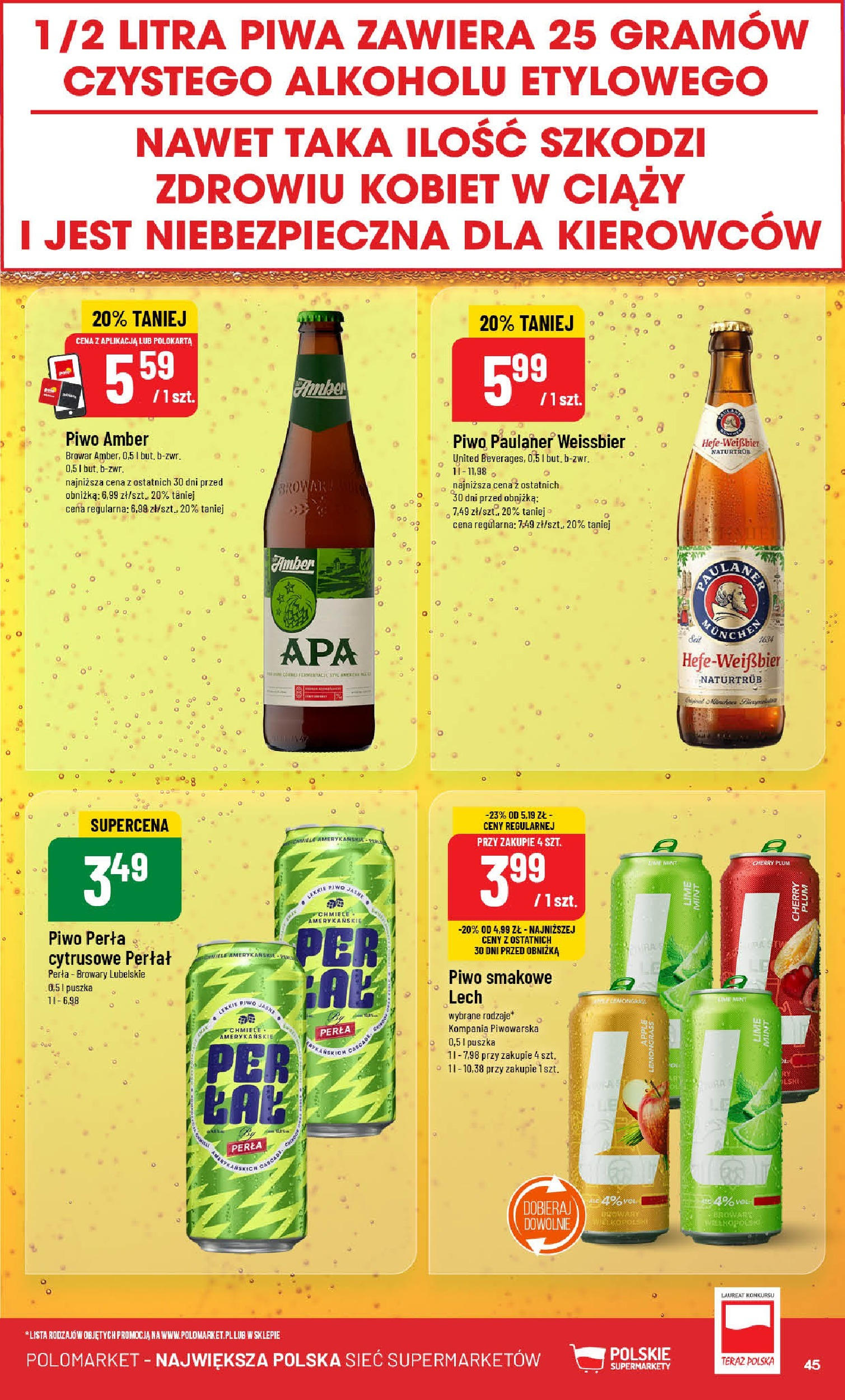 POLOmarket gazetka od jutra (07.05.2025) | Nowa PDF | Strona: 45 | Produkty: Piwo per艂a, Piwo POLOmarket gazetka od jutra (07.05.2025) - Nowa PDF | Strona: 45 | Produkty: Piwo per艂a, Piwo
