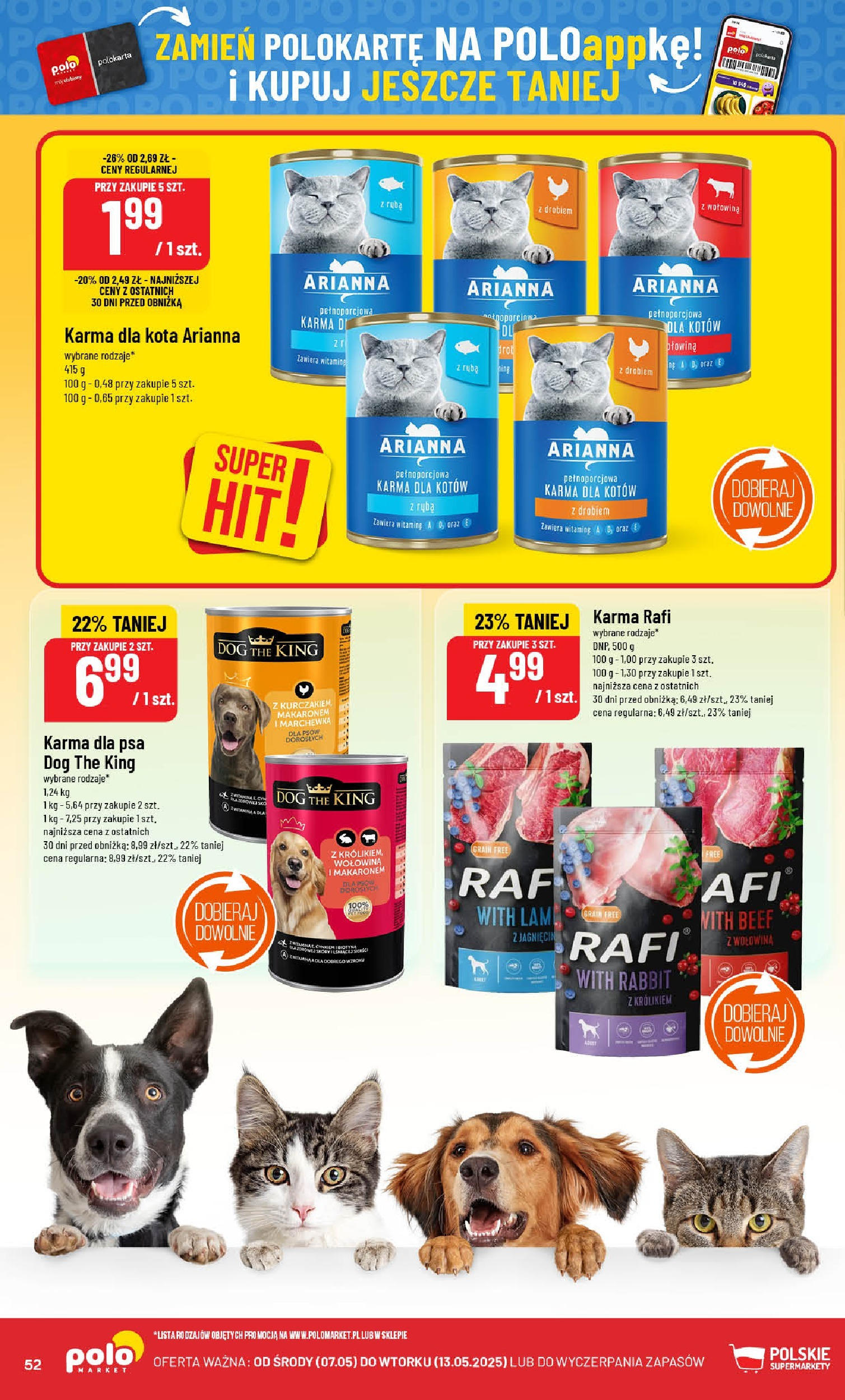 POLOmarket gazetka od jutra (07.05.2025) | Nowa PDF | Strona: 52 | Produkty: Karma dla kot贸w, Karma dla psa, Wo艂owina, Ryba POLOmarket gazetka od jutra (07.05.2025) - Nowa PDF | Strona: 52 | Produkty: Karma dla kot贸w, Karma dla psa, Wo艂owina, Ryba