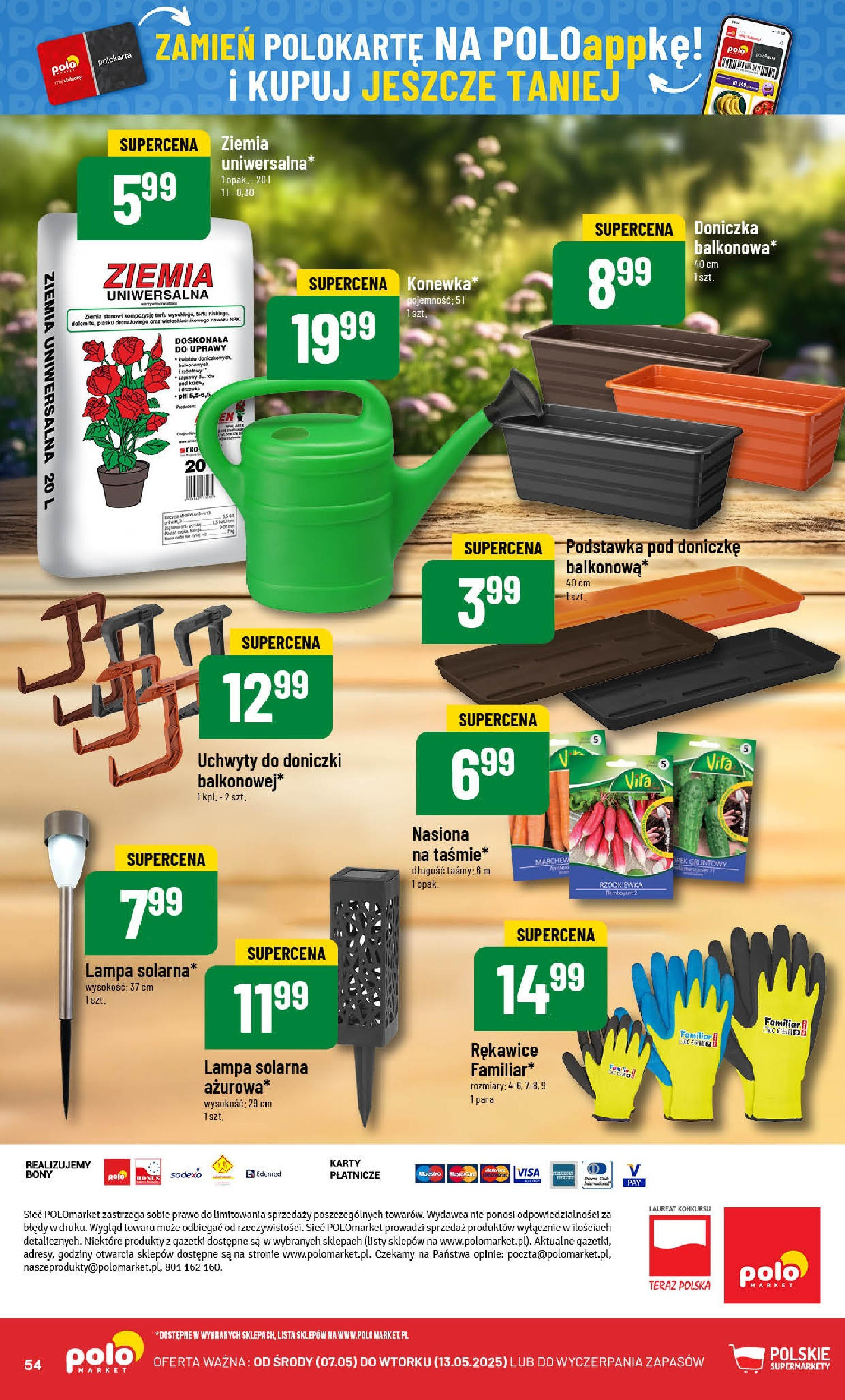 POLOmarket gazetka od jutra (07.05.2025) | Nowa PDF | Strona: 54 | Produkty: Lampa solarna, Ziemia uniwersalna, Nasiona, Lampa POLOmarket gazetka od jutra (07.05.2025) - Nowa PDF | Strona: 54 | Produkty: Lampa solarna, Ziemia uniwersalna, Nasiona, Lampa