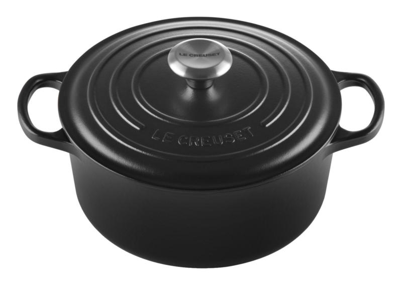 LE CREUSET Bräter Rund 26cm Schwarz matt Signature