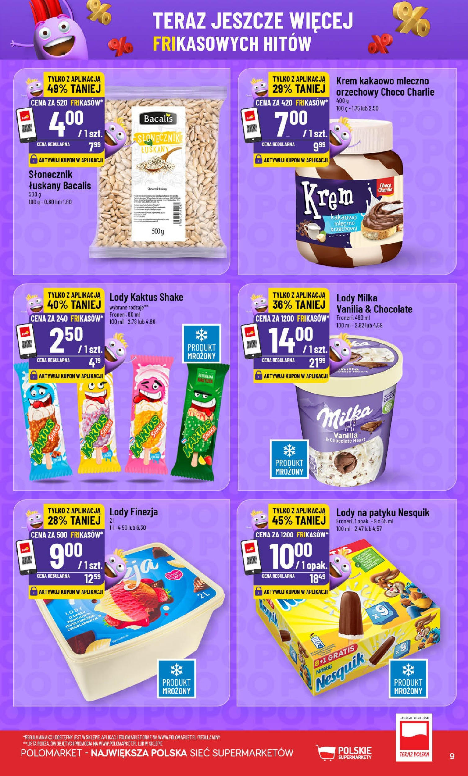 POLOmarket gazetka od jutra (07.05.2025) - Nowa PDF | Strona: 9 | Produkty: Milka, Lody na patyku, Słonecznik, Krem