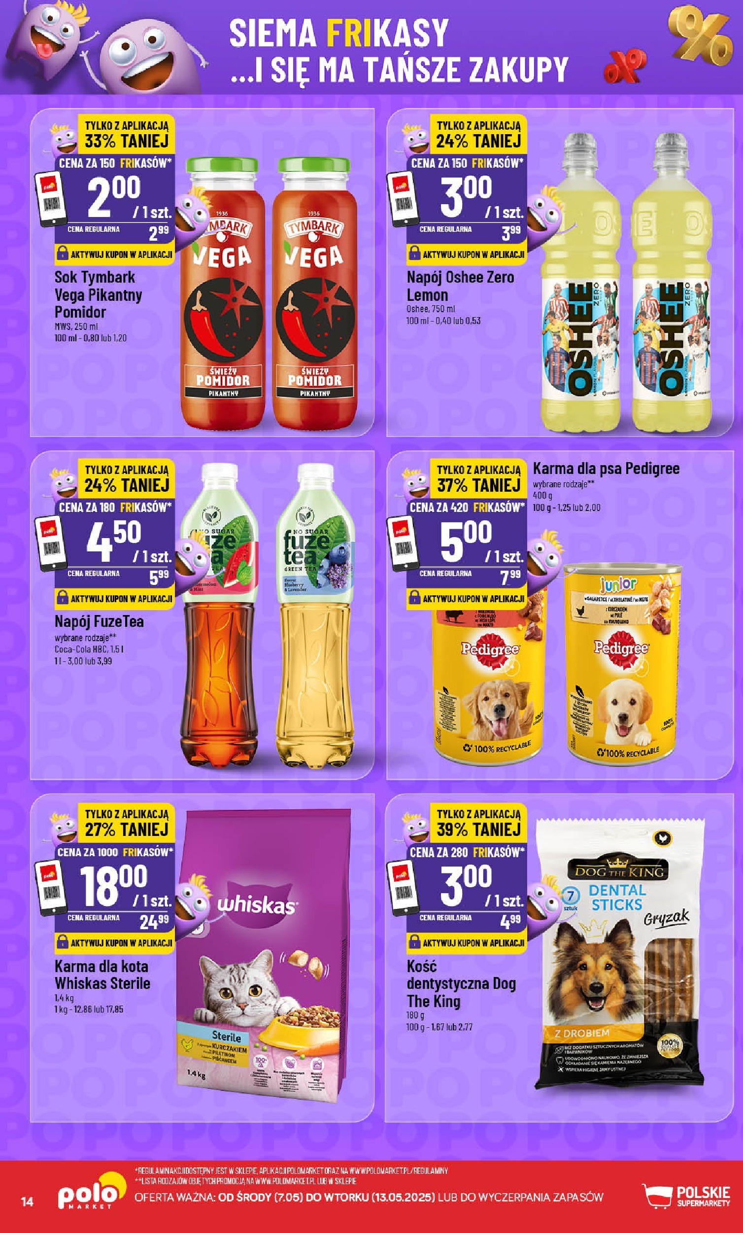 POLOmarket gazetka od jutra (07.05.2025) - Nowa PDF | Strona: 14 | Produkty: Pedigree, Karma dla psa pedigree, Karma dla kota, Karma dla psa