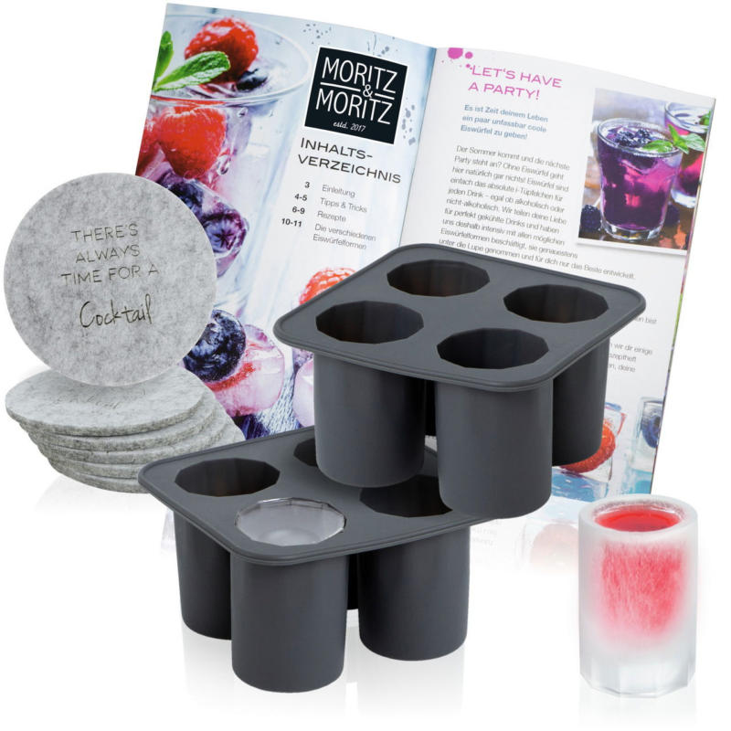 Moritz & Eiswürfelform 2er Set Cup inklusive 6 Untersetzer