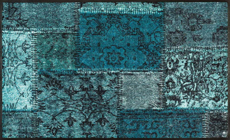 Kleen-Tex Fußmatte Vintage Patches türkis