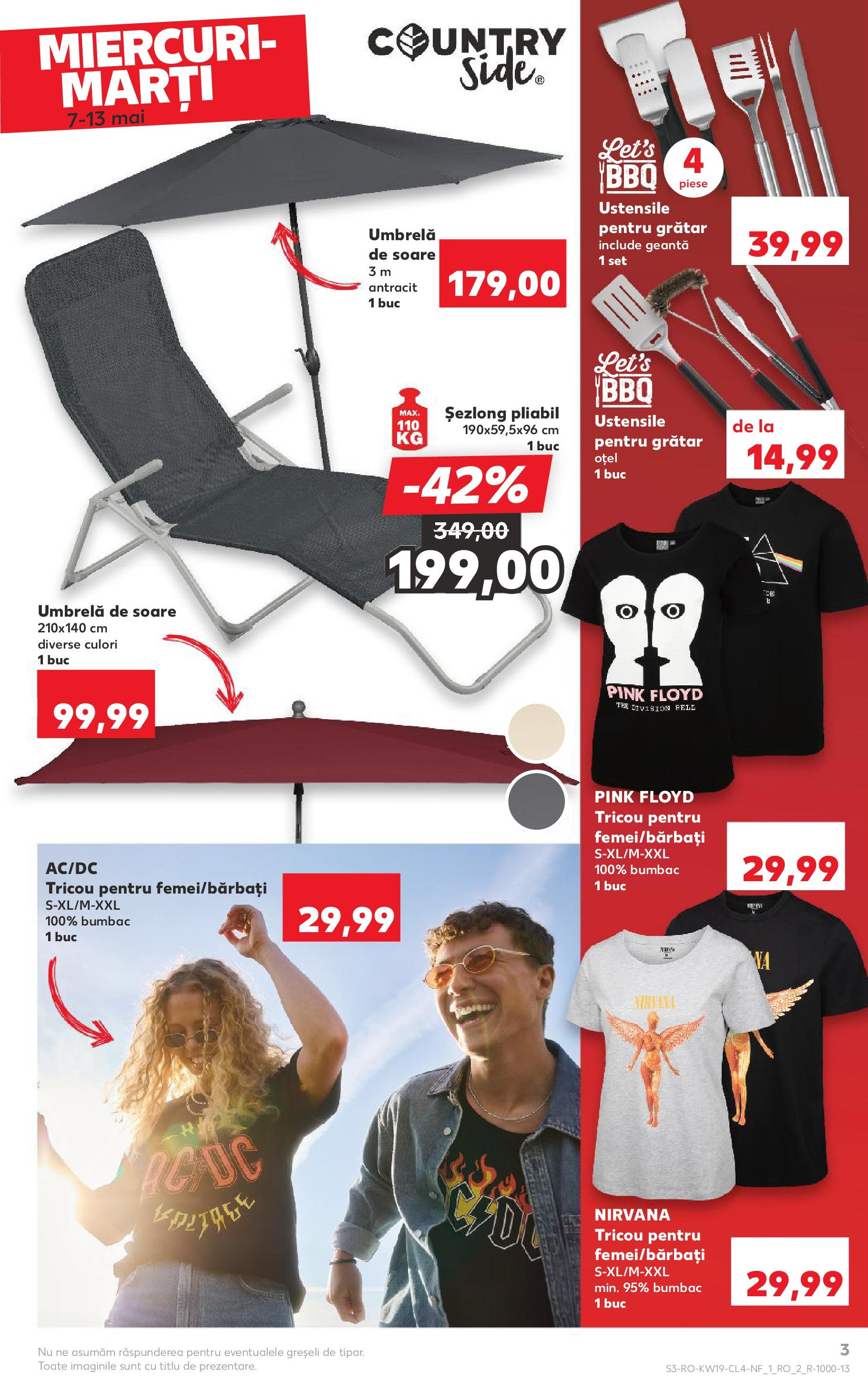 Catalog Kaufland - Bucureşti 07.05.2025 - Revista si Oferta | Pagină: 3 | Produse: Geantă, Grătar, Șezlong, Tricou