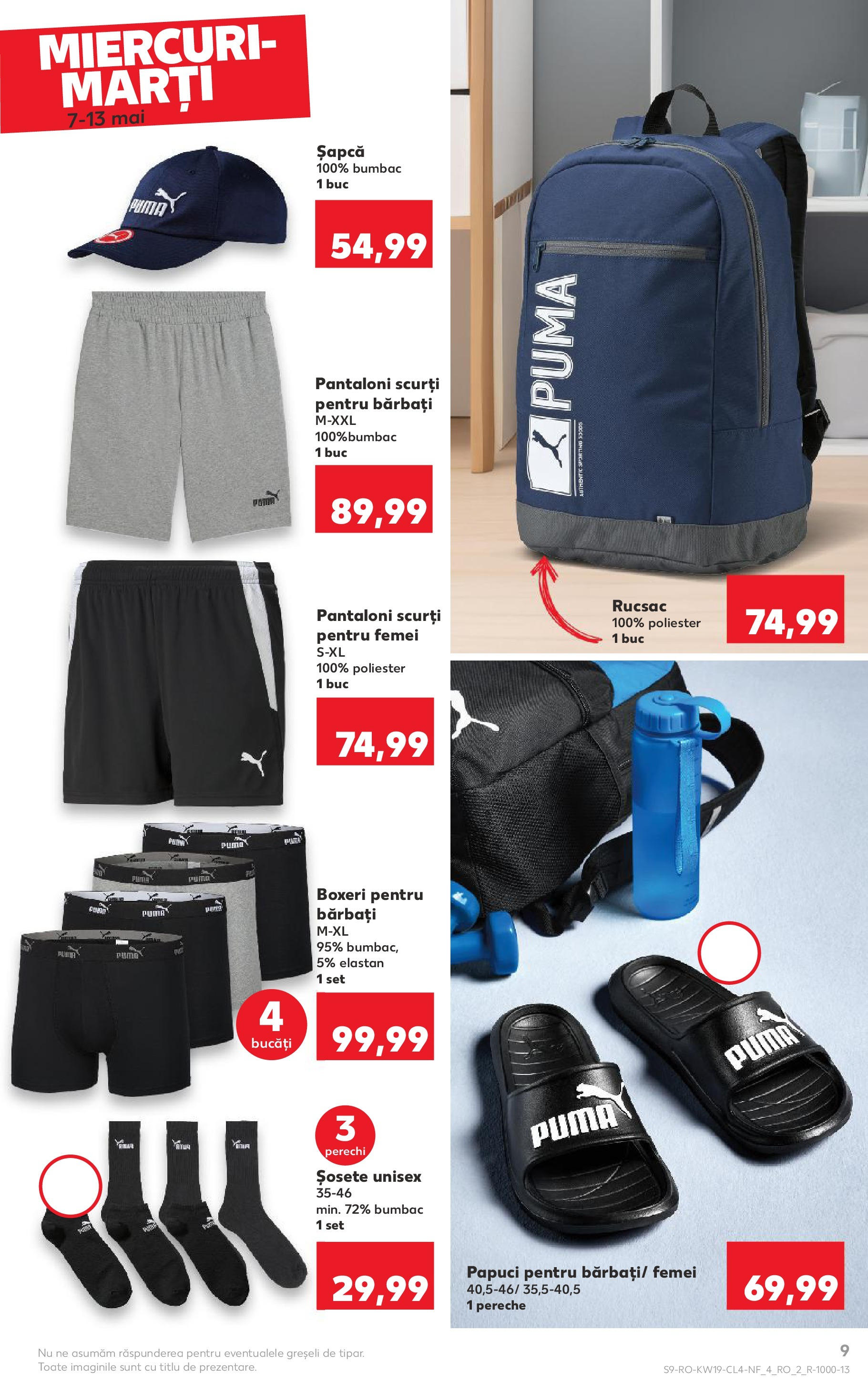 Catalog Kaufland - Bucureşti 07.05.2025 - Revista si Oferta | Pagină: 9 | Produse: Șapcă, Pantaloni scurți, Șosete, Rucsac