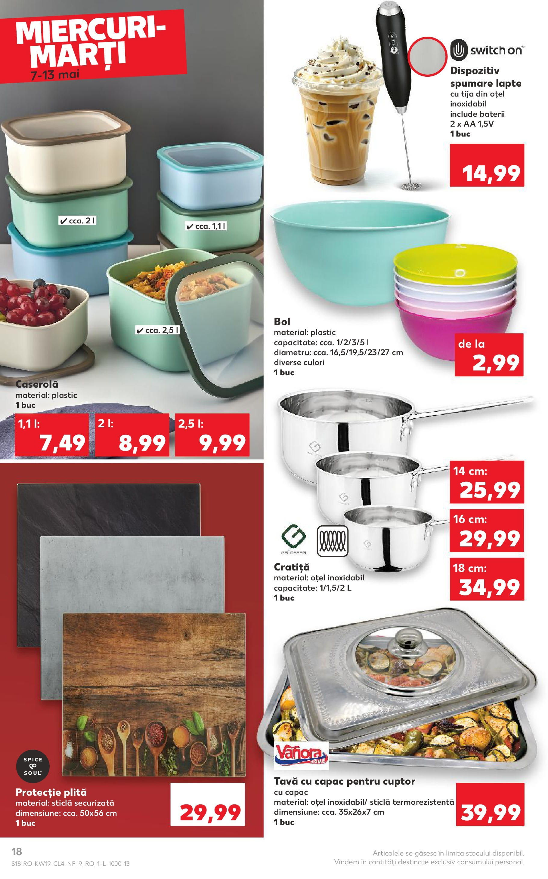 Catalog Kaufland - Bucureşti 07.05.2025 - Revista si Oferta | Pagină: 18 | Produse: Cuptor, Cratiță, Baterii, Lapte
