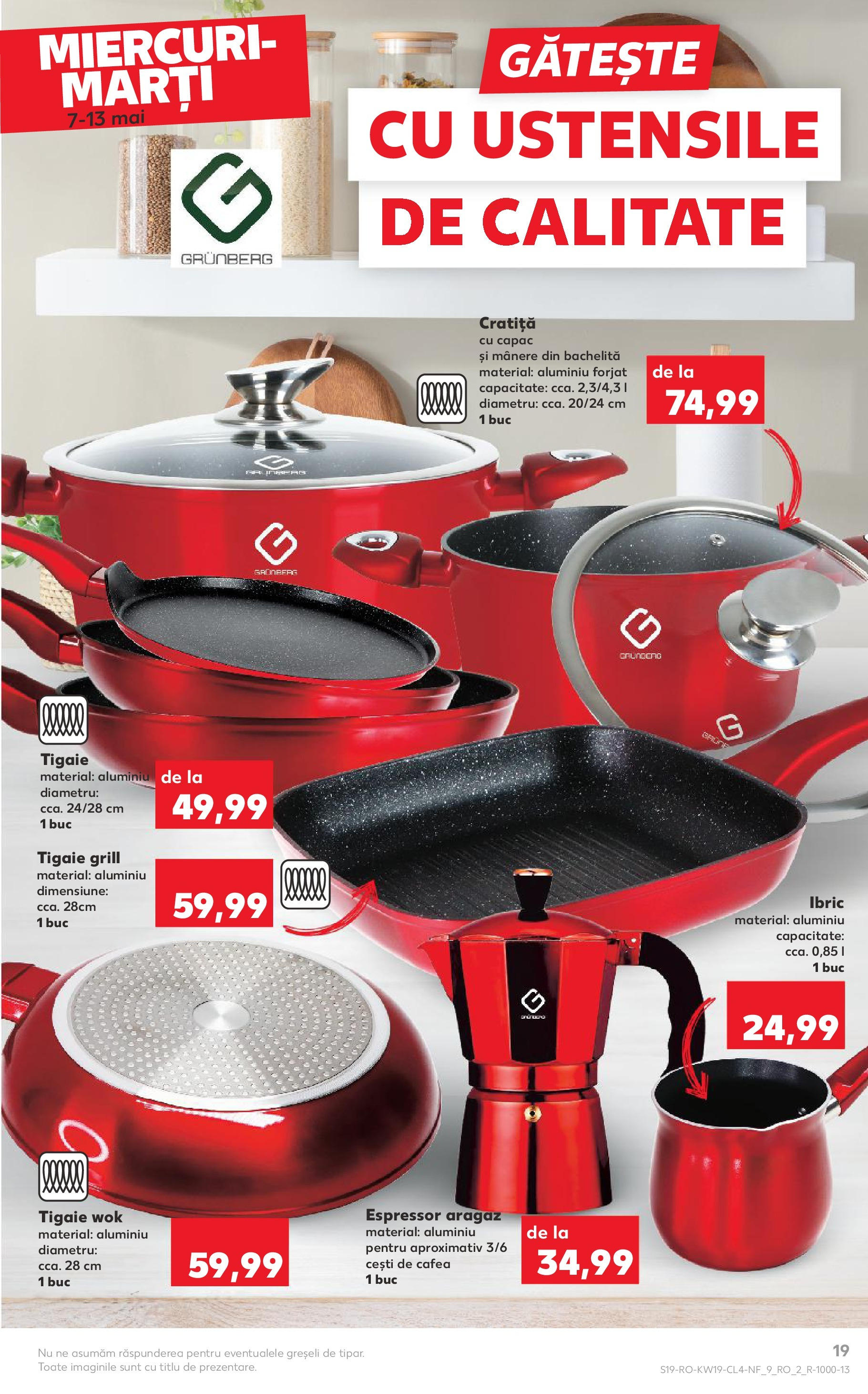 Catalog Kaufland - Bucureşti 07.05.2025 - Revista si Oferta | Pagină: 19 | Produse: Espressor, Aragaz, Tigaie, Cratiță