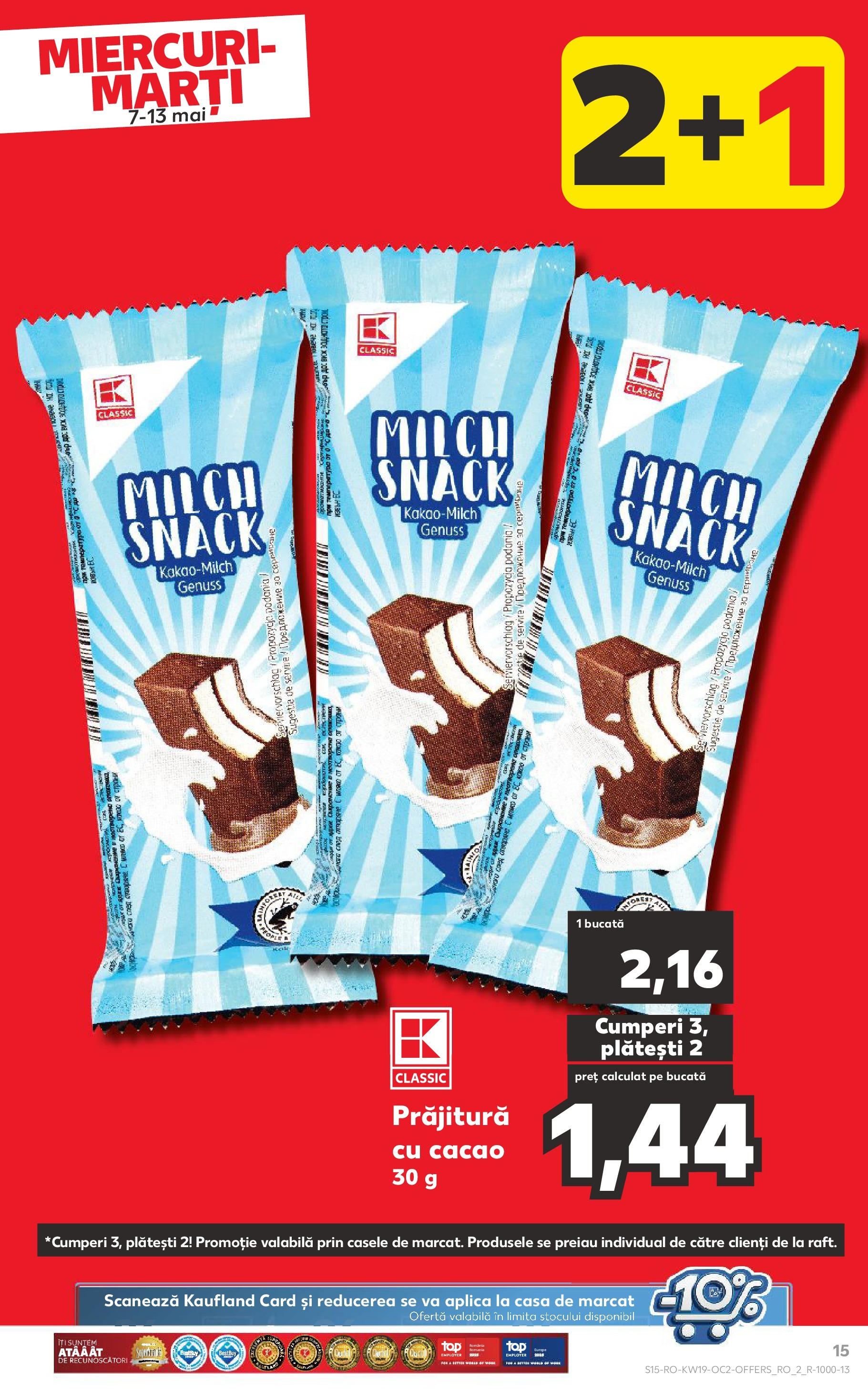 Catalog Kaufland - Bucureşti 07.05.2025 || Revista si Oferte | Pagină: 15 | Produse: Prăjitură, Cacao Catalog Kaufland - Bucureşti 07.05.2025 - Revista si Oferta | Pagină: 15 | Produse: Prăjitură, Cacao