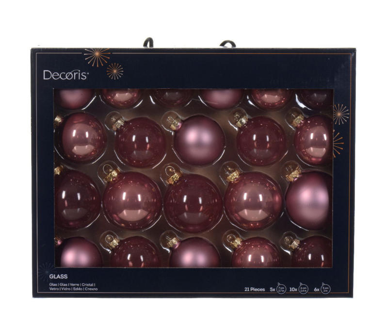 Decoris Weihnachtskugel-Mix 21-tlg.