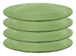 Koziol Flacher Teller 4er-Set CLUB PLATE L