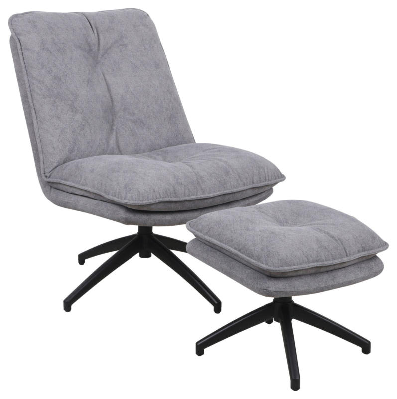 Cantus Sessel drehbar mit Hocker LEVI
