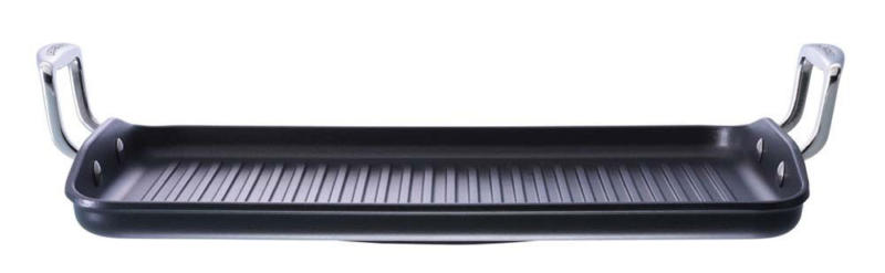 LE CREUSET Aluminium-Grillplatte mit Rillen METALLICS