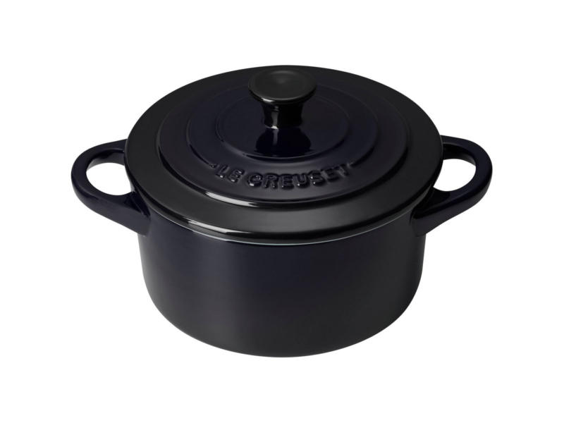 LE CREUSET Mini Cocotte 10 cm Schwarz Glänzend