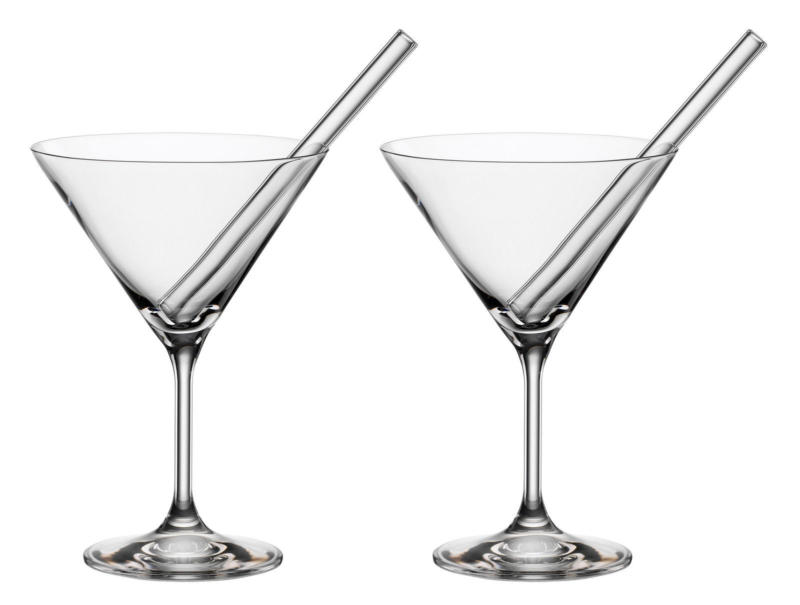 Novel Cocktailschale 2er-Set mit Trinkhalm