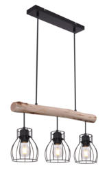 Globo Lighting Hängeleuchte Metall schwarz 3-flg.