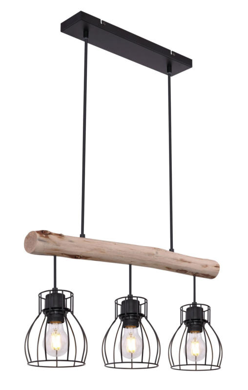 Globo Lighting Hängeleuchte Metall schwarz 3-flg.