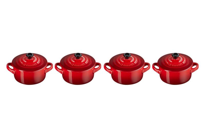 LE CREUSET Mini-Cocotte 4er-Set 10cm Kirschrot