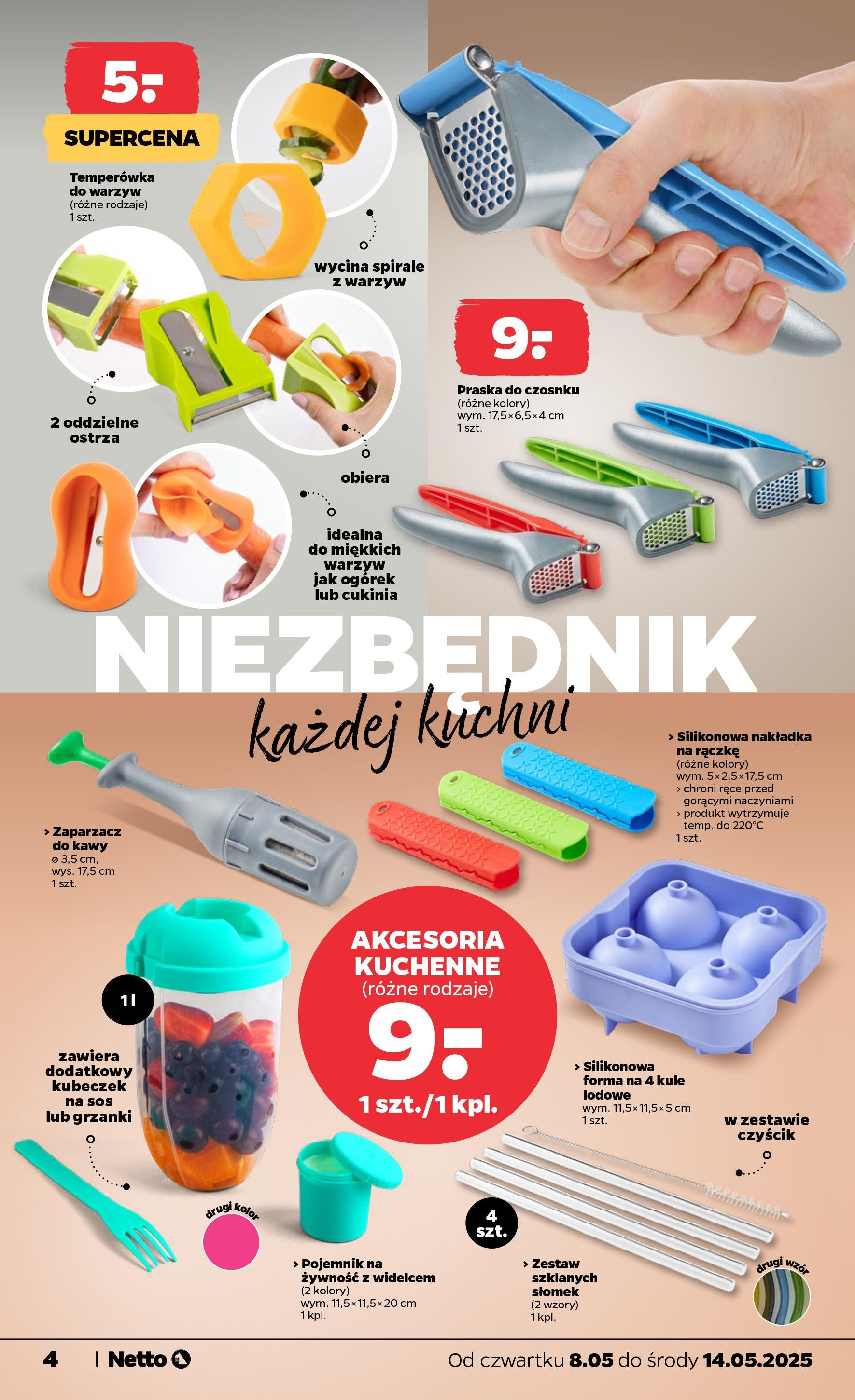 Netto gazetka od 08.05.2025 | Promocje | Strona: 21 | Produkty: Temperówka, Cukinia, Sos Netto gazetka od 08.05.2025 - Aktualne promocje | Strona: 21 | Produkty: Temperówka, Cukinia, Sos