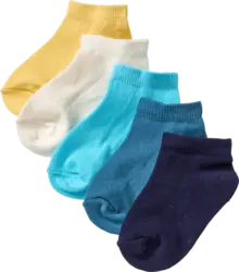 PUSBLU Sneaker Socken, gelb + weiß + blau, Gr. 19/22