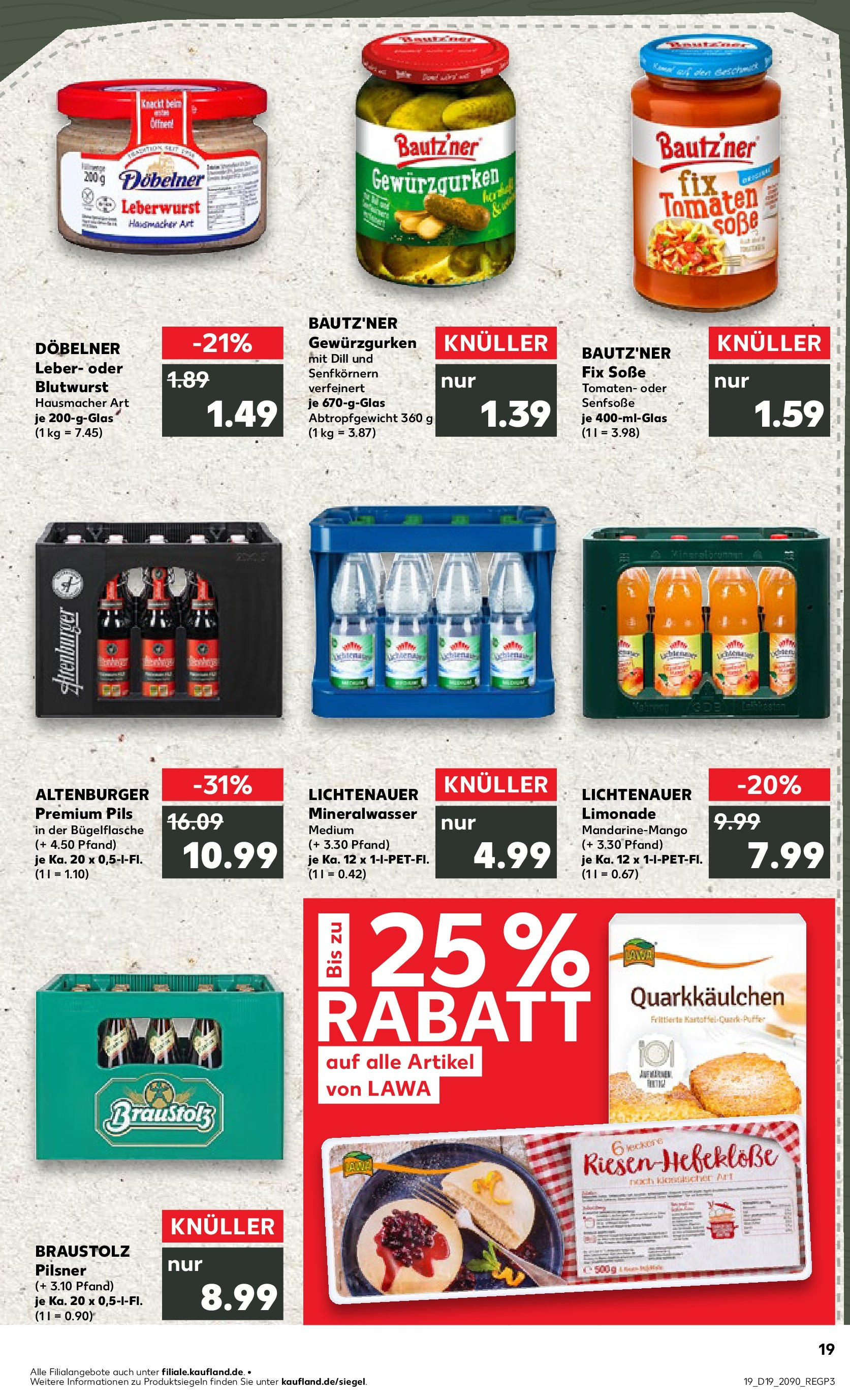 Kaufland - Kaufland: Wochenangebote (ab 07.05.2025) » Angebote Online | Seite: 19 | Produkte: Limonade, Mineralwasser, Soße, Dill Kaufland - Kaufland: Wochenangebote (ab 07.05.2025) » Angebote Online zum Blättern | Seite: 19 | Produkte: Limonade, Mineralwasser, Soße, Dill
