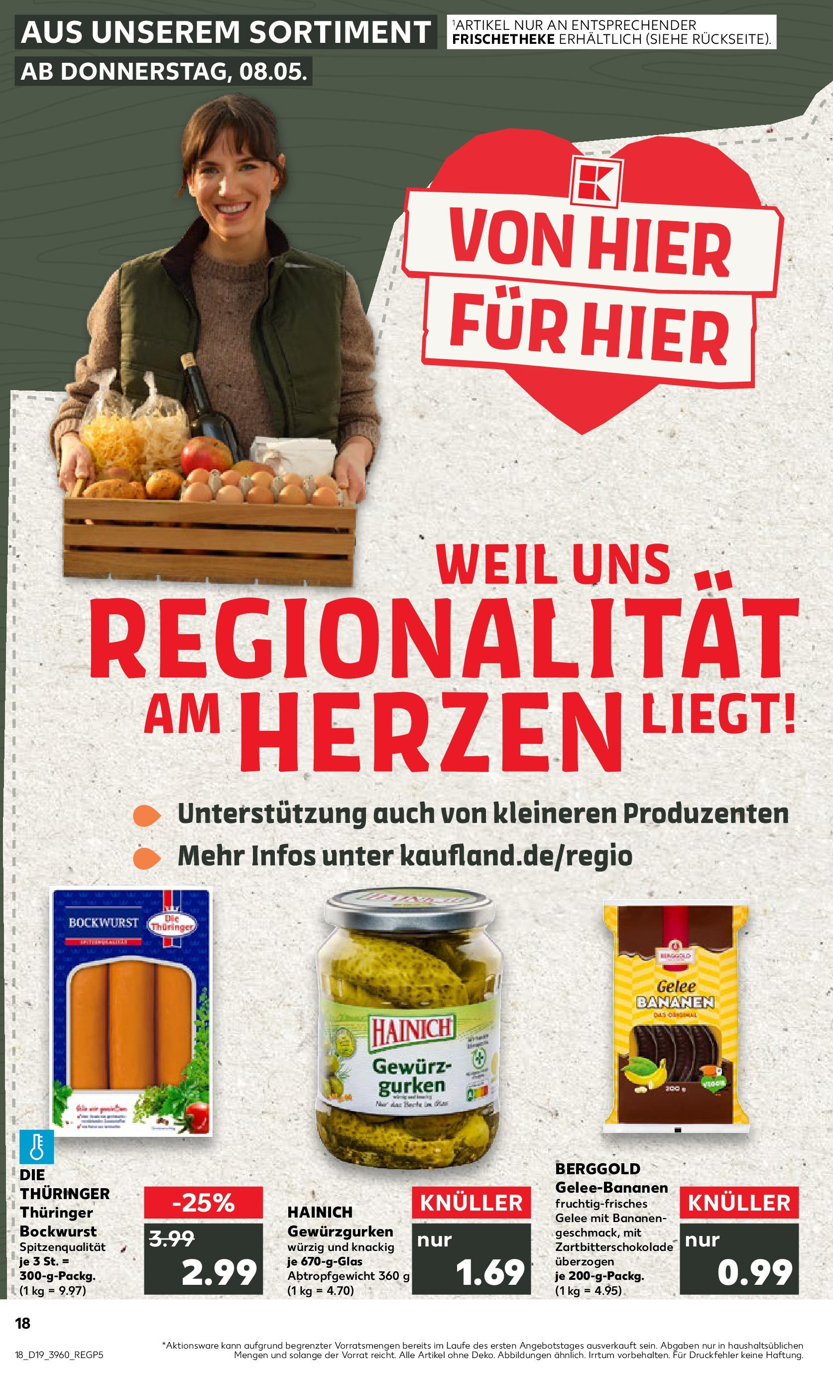 Kaufland - Kaufland: Wochenangebote (ab 07.05.2025) » Angebote Online | Seite: 18 | Produkte: Bockwurst, Bananen, Gurken Kaufland - Kaufland: Wochenangebote (ab 07.05.2025) » Angebote Online zum Blättern | Seite: 18 | Produkte: Bockwurst, Bananen, Gurken