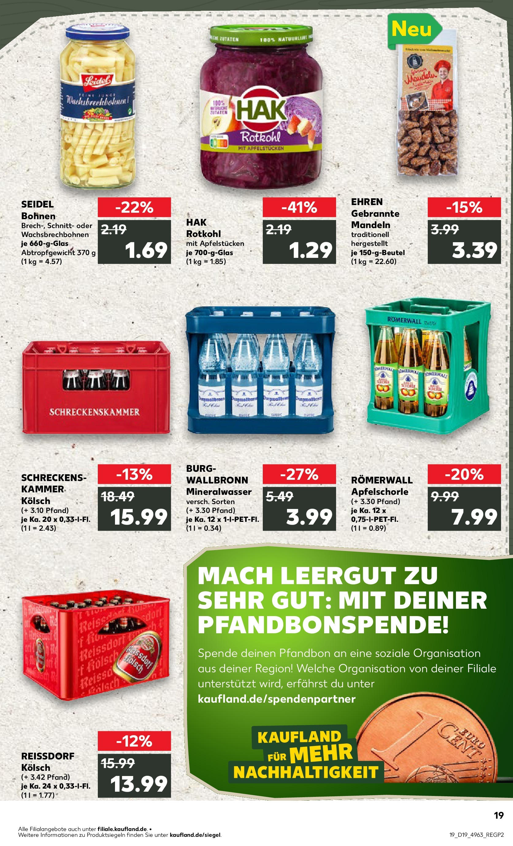 Kaufland - Kaufland: Wochenangebote (ab 07.05.2025) » Angebote Online | Seite: 19 | Produkte: Rotkohl, Mandeln, Mineralwasser Kaufland - Kaufland: Wochenangebote (ab 07.05.2025) » Angebote Online zum Blättern | Seite: 19 | Produkte: Rotkohl, Mandeln, Mineralwasser