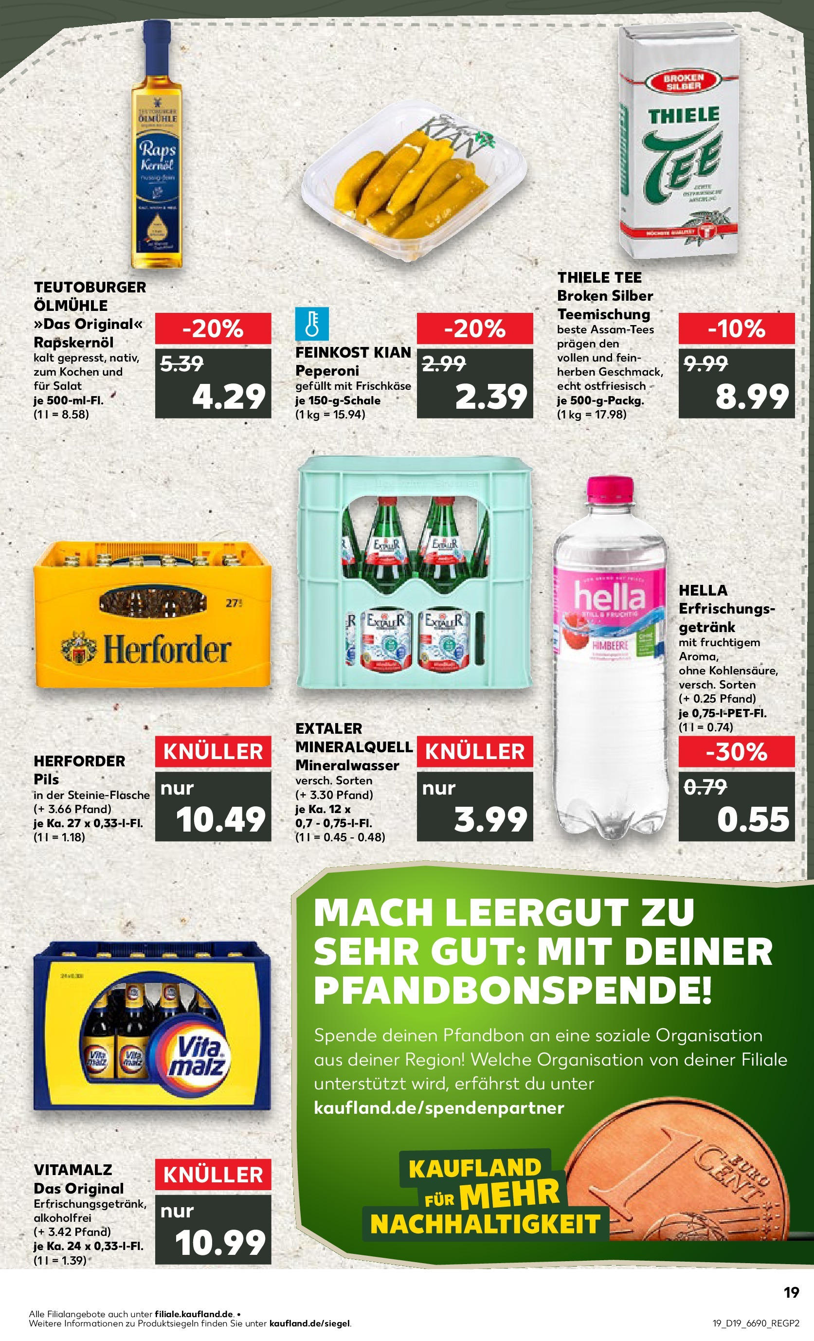 Kaufland - Kaufland: Wochenangebote (ab 07.05.2025) » Angebote Online | Seite: 19 | Produkte: Pils, Mineralwasser, Hella, Salat Kaufland - Kaufland: Wochenangebote (ab 07.05.2025) » Angebote Online zum Blättern | Seite: 19 | Produkte: Pils, Mineralwasser, Hella, Salat