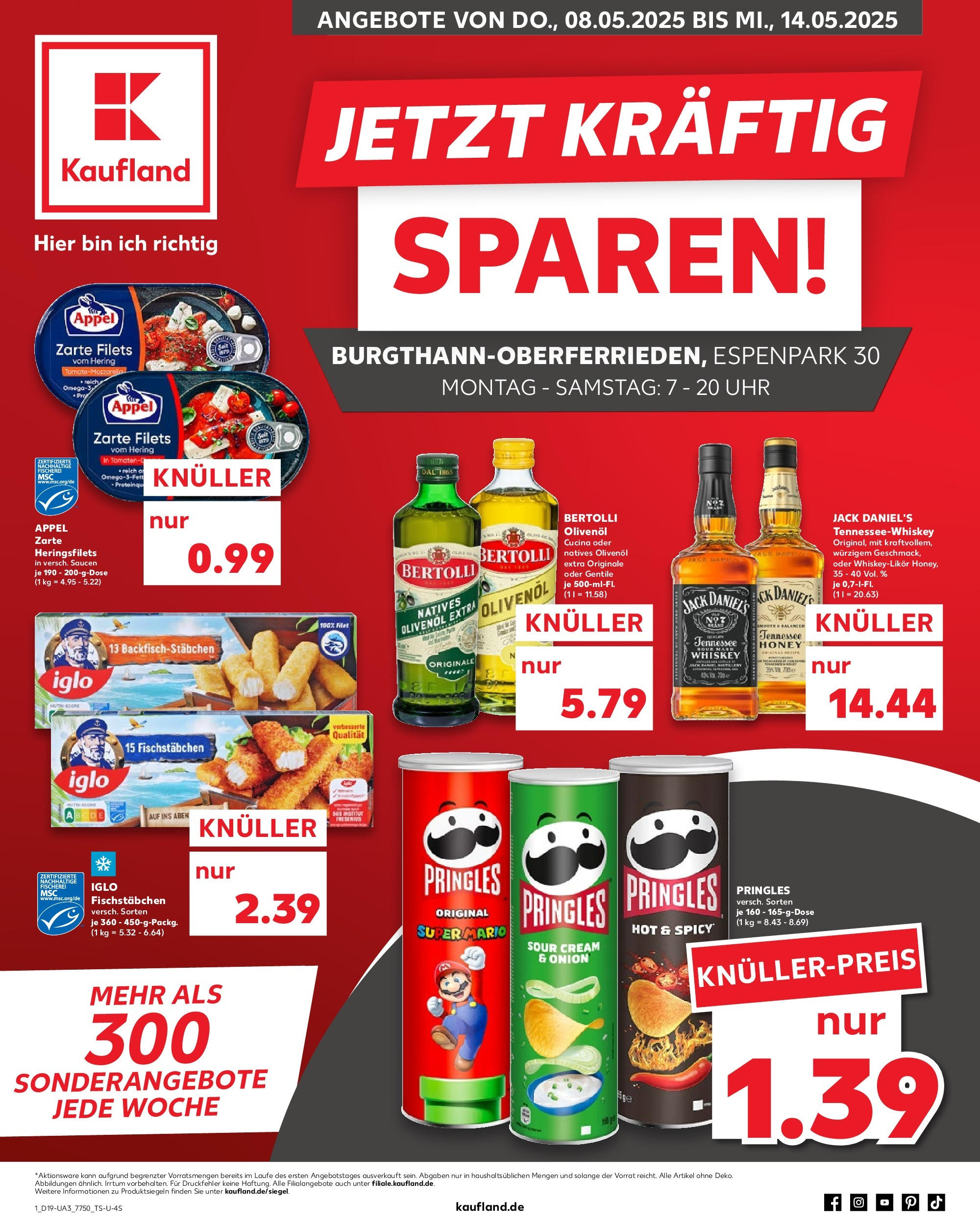 Kaufland - Kaufland: Wochenangebote (ab 07.05.2025) » Angebote Online | Seite: 1 | Produkte: Iglo, Bertolli olivenol, Jack Daniel's, Uhr Kaufland - Kaufland: Wochenangebote (ab 07.05.2025) » Angebote Online zum Blättern | Seite: 1 | Produkte: Iglo, Bertolli olivenol, Jack Daniel's, Uhr