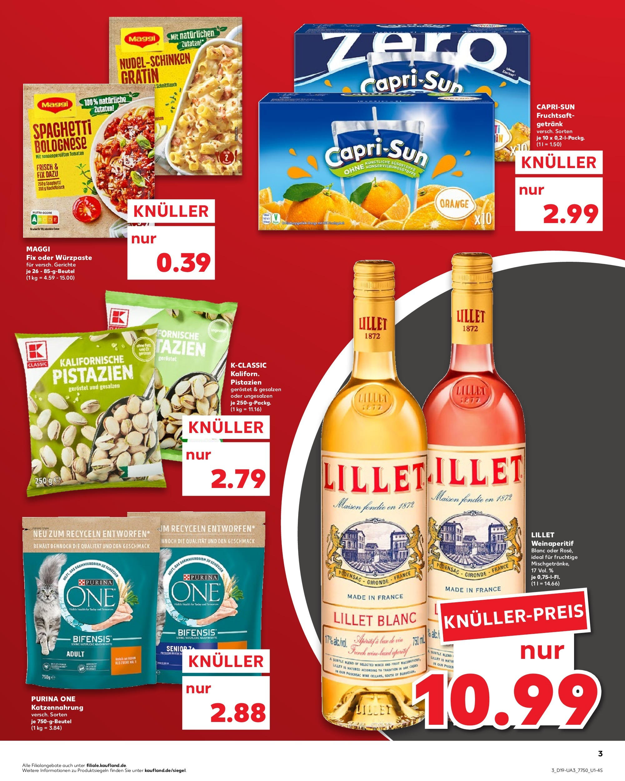Kaufland - Kaufland: Wochenangebote (ab 07.05.2025) » Angebote Online | Seite: 3 | Produkte: Purina one, Pistazien, Lillet, Maggi fix Kaufland - Kaufland: Wochenangebote (ab 07.05.2025) » Angebote Online zum Blättern | Seite: 3 | Produkte: Purina one, Pistazien, Lillet, Maggi fix
