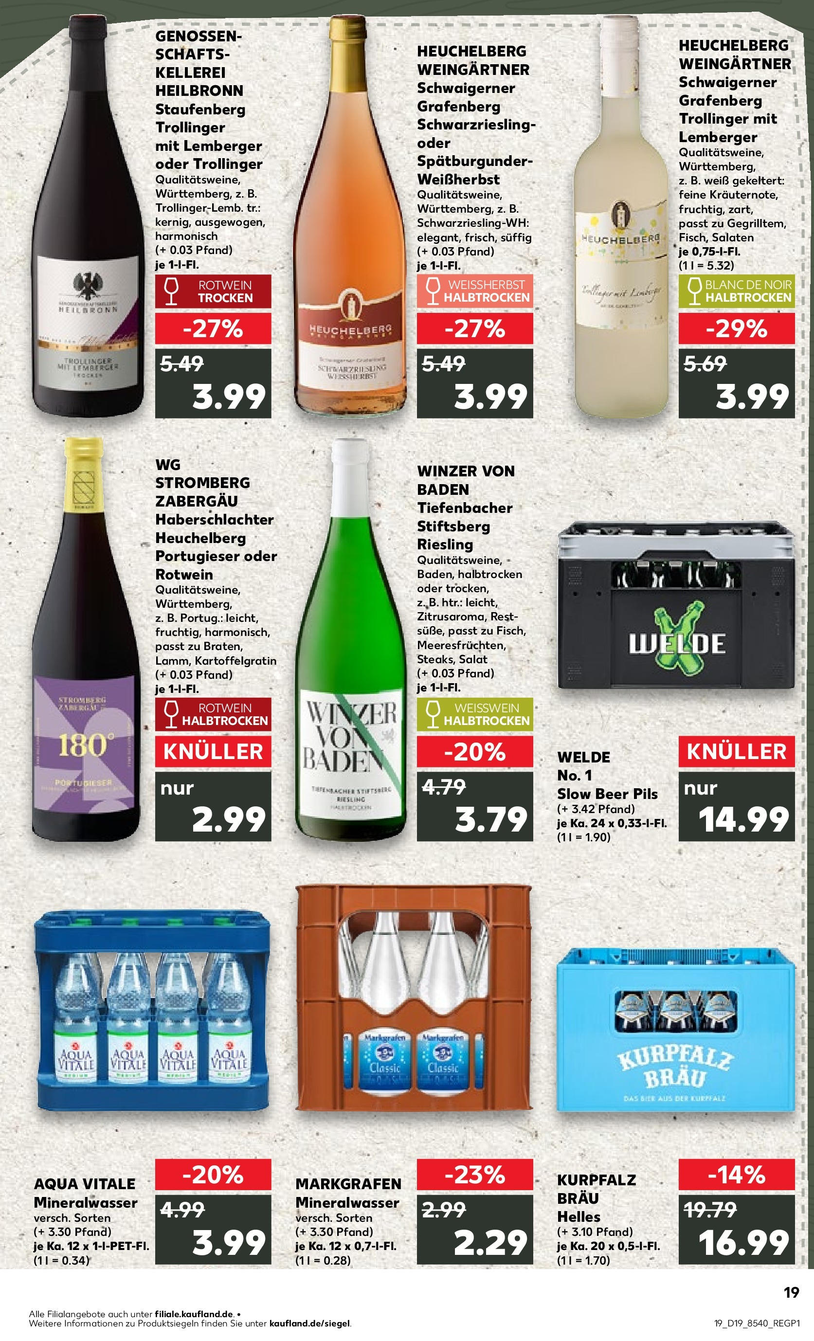 Kaufland - Kaufland: Wochenangebote (ab 07.05.2025) » Angebote Online | Seite: 23 | Produkte: Weißwein, Rotwein, Mineralwasser, Salat Kaufland - Kaufland: Wochenangebote (ab 07.05.2025) » Angebote Online zum Blättern | Seite: 23 | Produkte: Weißwein, Rotwein, Mineralwasser, Salat